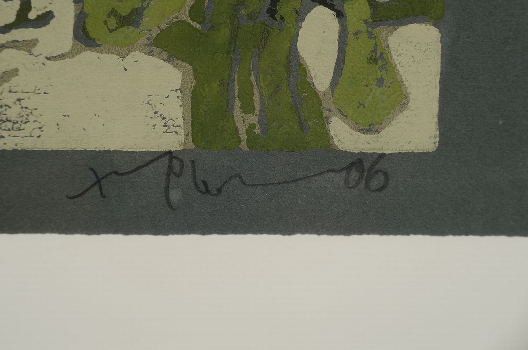 Detail a: Klaus Fußmann, geb. 1938 Velbert, gelber und roter Mohn, Farblinolschnitt auf grünem Papier, signiert, bez.: e.a., ca. 29.5x42cm, u.Gl., R. ca. ...