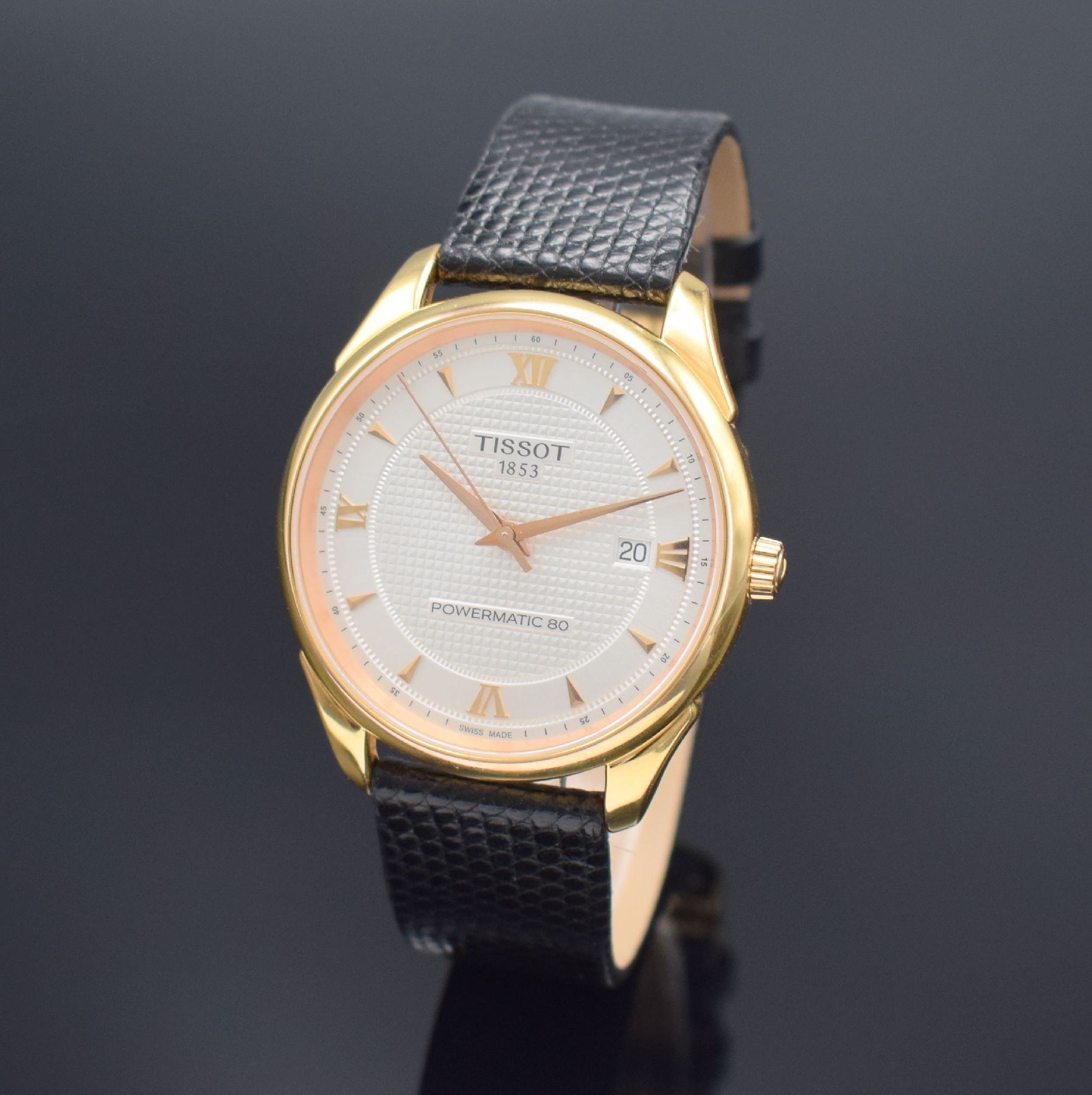 TISSOT Herrenarmbanduhr Vintage Powermatic 80 in RG 750/000 Referenz T920407A, Automatik, 2-teil. Geh. beids. vergl., Boden 4-fach verschr., ...