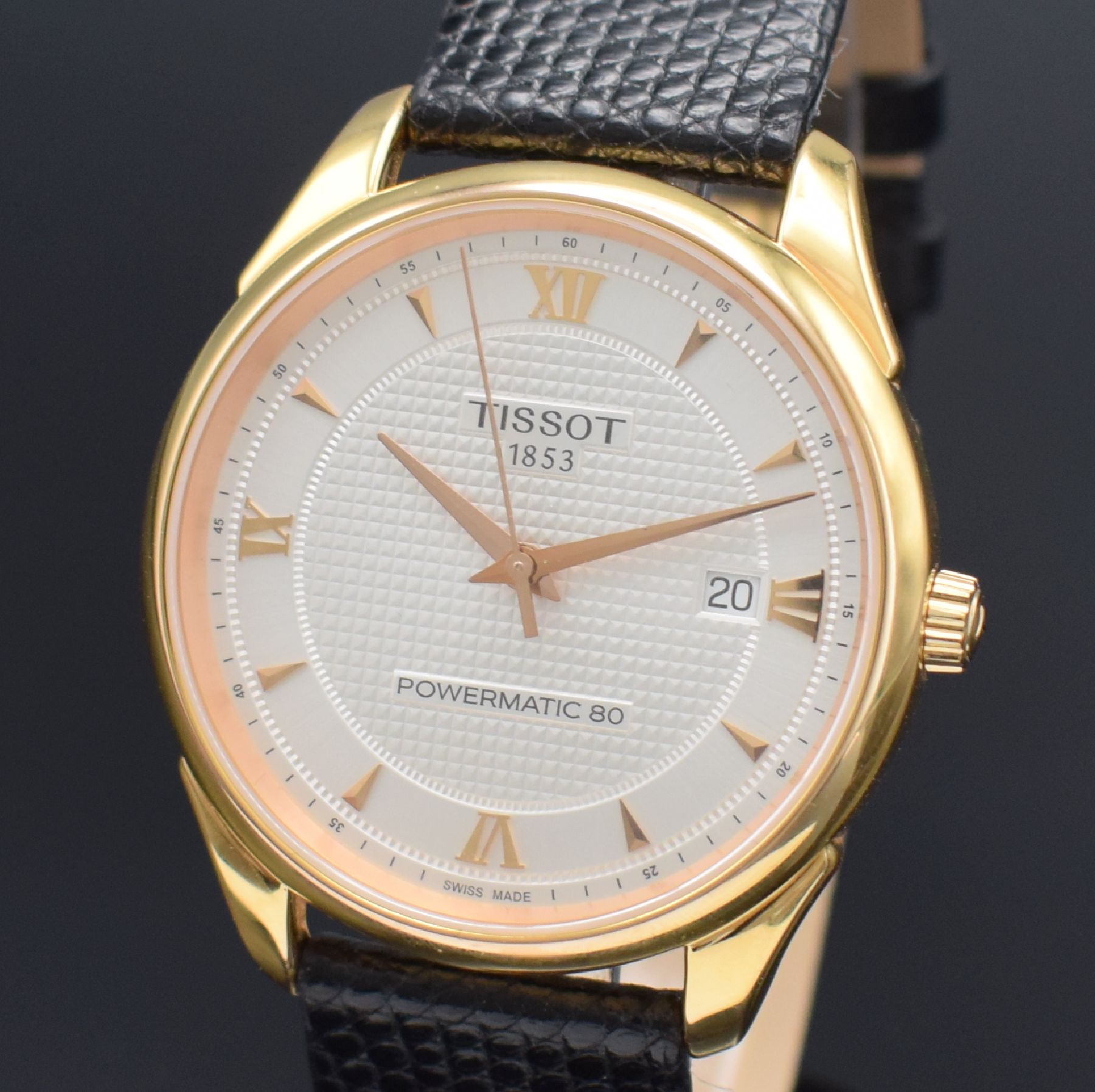 Detail a: TISSOT Herrenarmbanduhr Vintage Powermatic 80 in RG 750/000 Referenz T920407A, Automatik, 2-teil. Geh. beids. vergl., Boden 4-fach verschr., ...