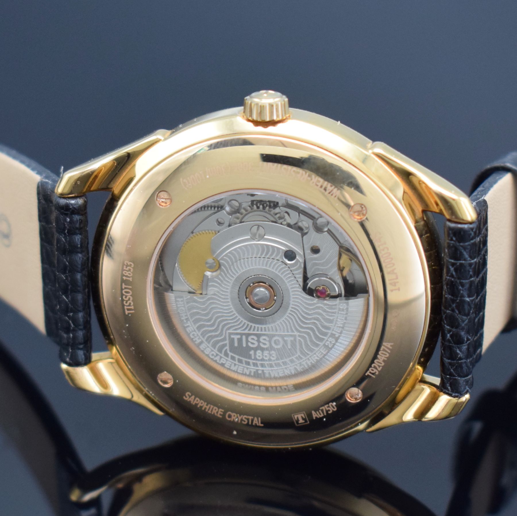 Detail e: TISSOT Herrenarmbanduhr Vintage Powermatic 80 in RG 750/000 Referenz T920407A, Automatik, 2-teil. Geh. beids. vergl., Boden 4-fach verschr., ...