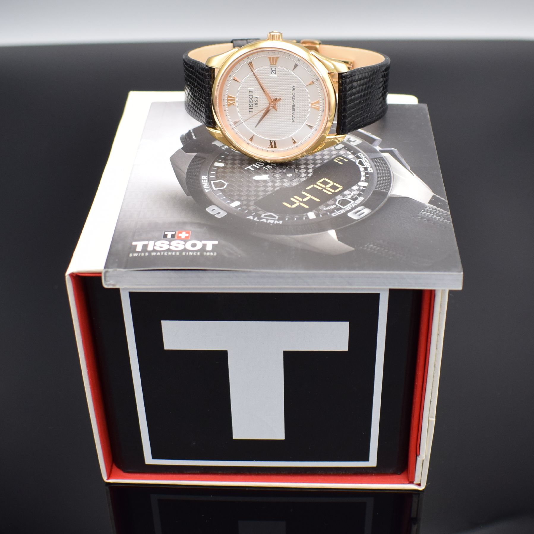 Detail g: TISSOT Herrenarmbanduhr Vintage Powermatic 80 in RG 750/000 Referenz T920407A, Automatik, 2-teil. Geh. beids. vergl., Boden 4-fach verschr., ...
