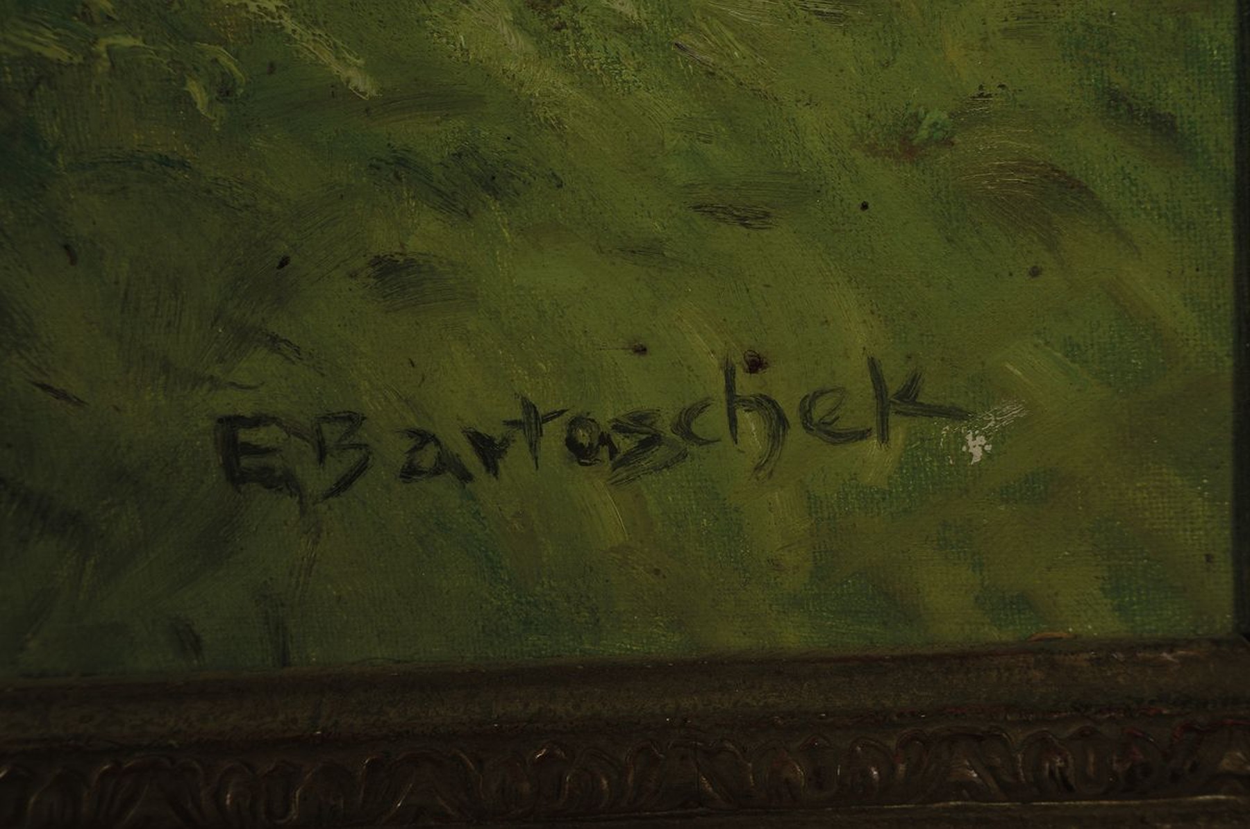 Detail a: Emil Bartoschek, 1899 Czukow/Oberschlesien - 1969 Waldbrunn, Meisterschüler von Otto Müller Breslau, Sommerliche Wiesenlandschaft mit Bach und ...