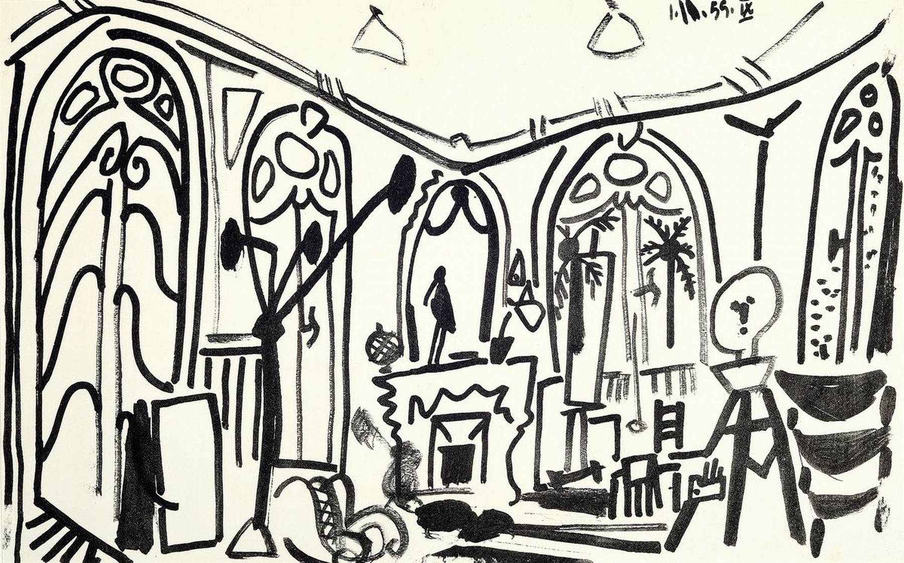 Pablo Picasso, 1881 Malaga - 1973 Mougins, "Cernet de la Californie", Lithographie nach der gleichnamigen Zeichnung (1955), aus Picassos ...