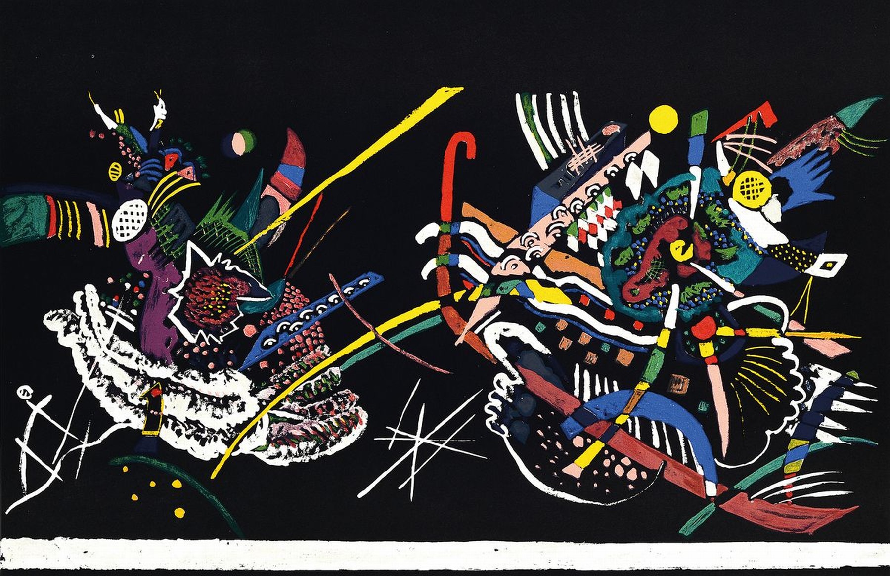 Wassily Kandinsky, 1866 Moskau - 1944 Neuilly -sur-Seine, Farblithographie, "Juryfreie", nach dem Entwurf für ein Wandbild (1922), Arte ...
