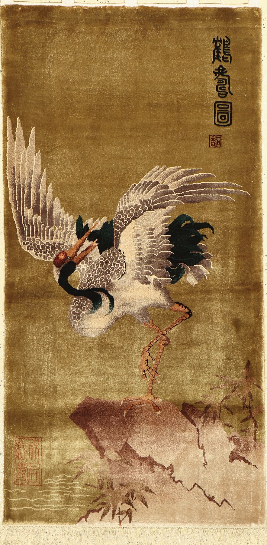 China Seide, ca. 50 Jahre, reine Naturseide, ca. 137 x 69 cm, EHZ: 2