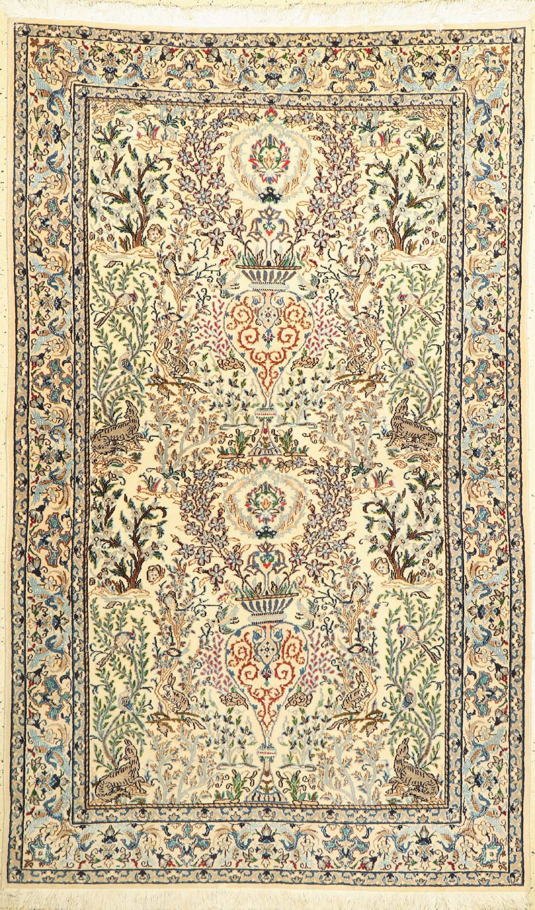 Nain fein(9 La), Persien, ca. 60 Jahre, Korkwolle mit Seide, ca. 210 x 130 cm, EHZ: 2