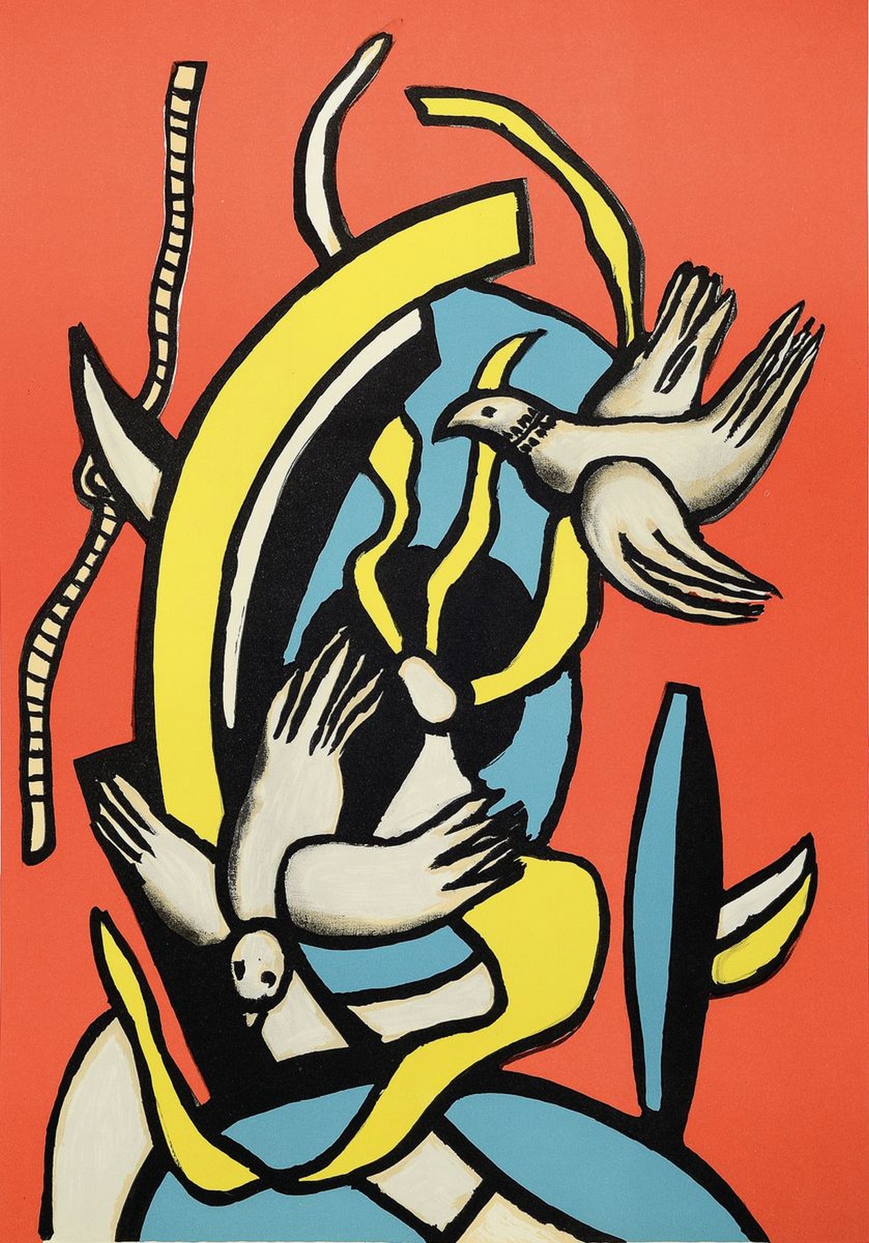 Fernand Leger, 1881 Argentan - 1955 Gif-sur -Yvette, Zwei Lithographien auf Bütten, " LeCirque" u. "Les oiseaux", Galerie ...