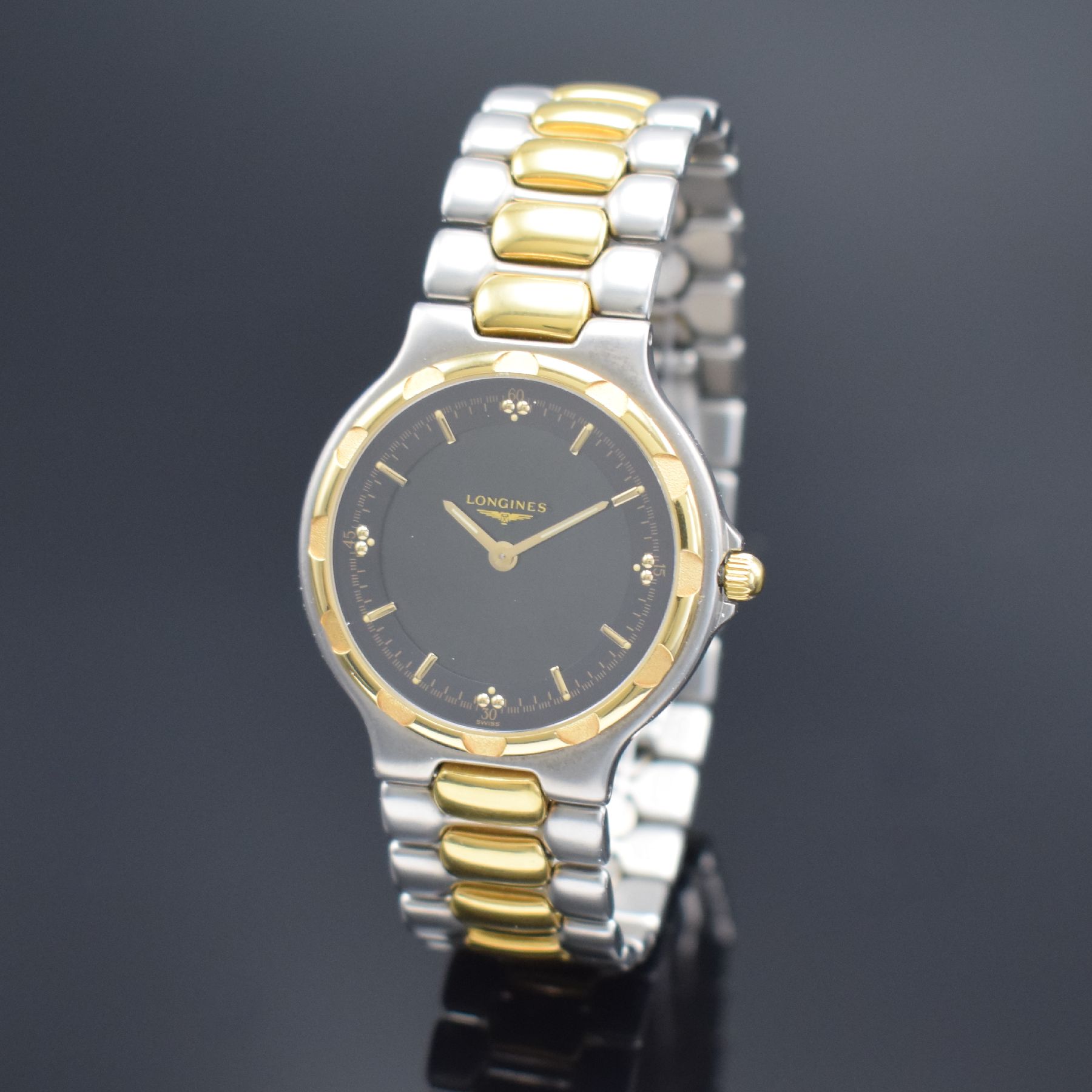 LONGINES nahezu neuwertige Herrenarmbanduhr Serie Conquest mit Multifunktionsanzeige Referenz L16223156, matt., z. T. verg. Edelstahlgeh. inkl. ...