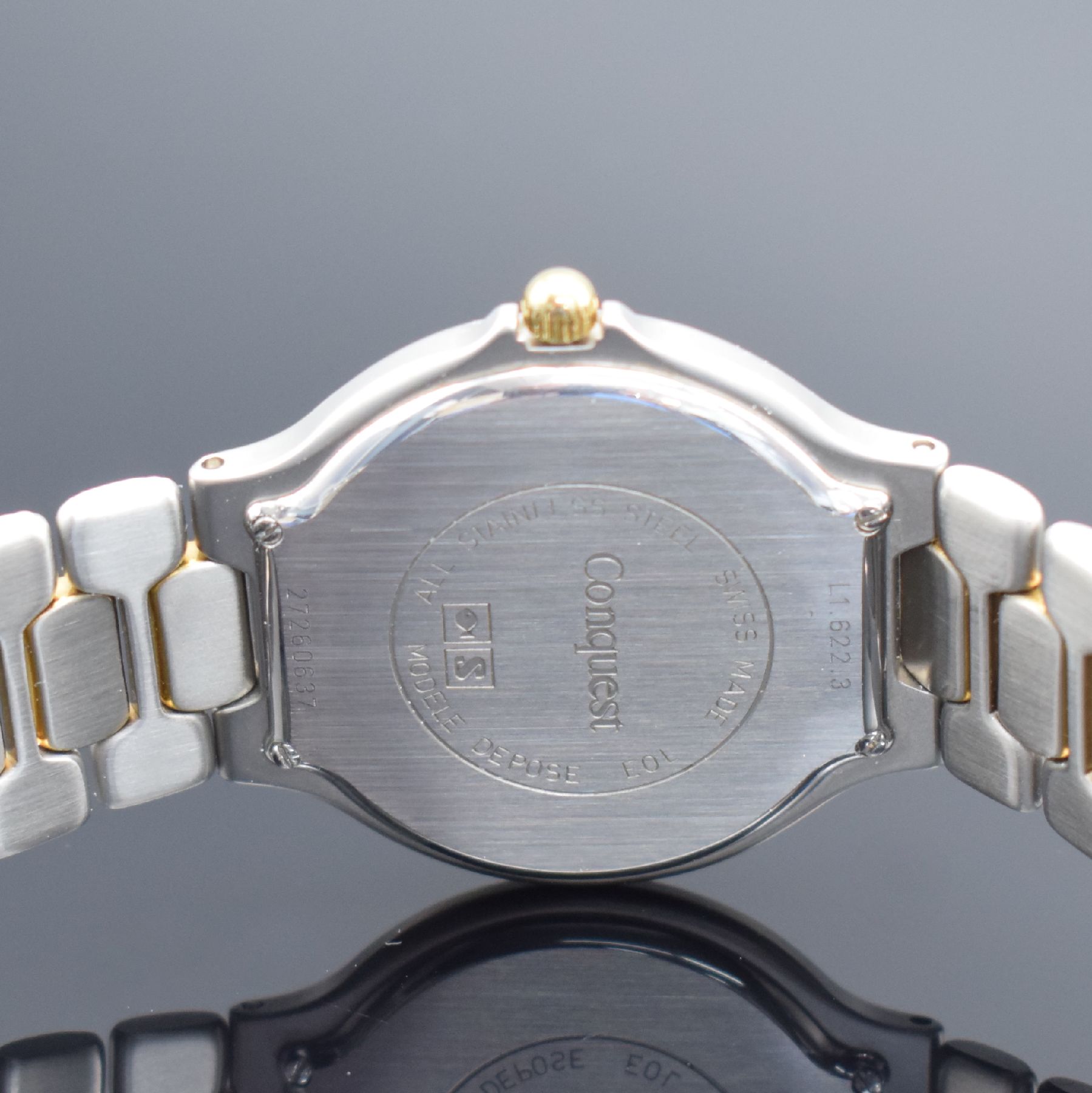 Detail d: LONGINES nahezu neuwertige Herrenarmbanduhr Serie Conquest mit Multifunktionsanzeige Referenz L16223156, matt., z. T. verg. Edelstahlgeh. inkl. ...