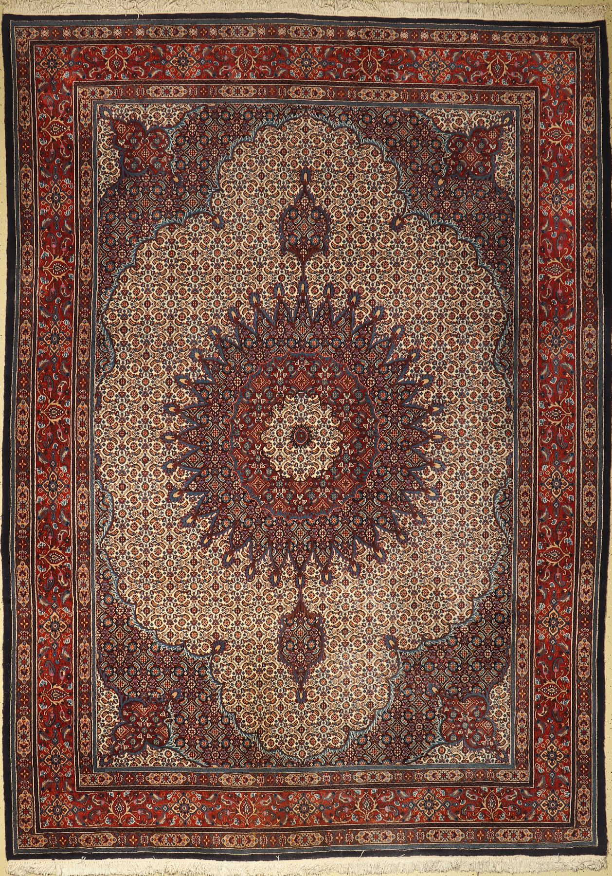 Mud Kork fein, Persien, ca. 60 Jahre, Korkwolle mit Seide, ca. 350 x 250 cm, EHZ: 2