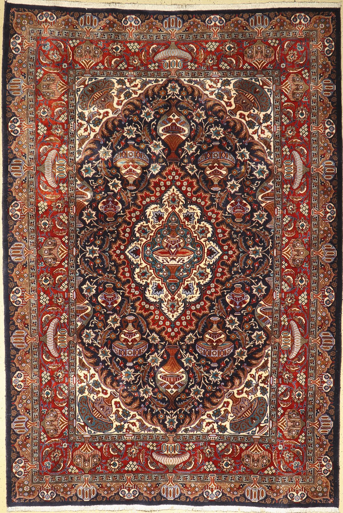 Vasen Kaschmar, Persien, ca. 50 Jahre, Wolle auf Baumwolle, ca. 292 x 200 cm, EHZ: 2