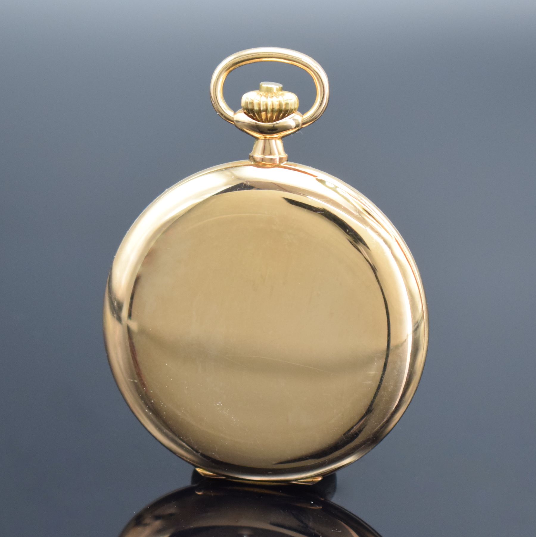 Detail c: OMEGA Savonette Herrentaschenuhr in GG 585/000, Schweiz um 1920, Goldcuvette, auf Deckel Schmuckmonogramm AM, verg. Ankerw., Komp.-Unr., gebl. ...