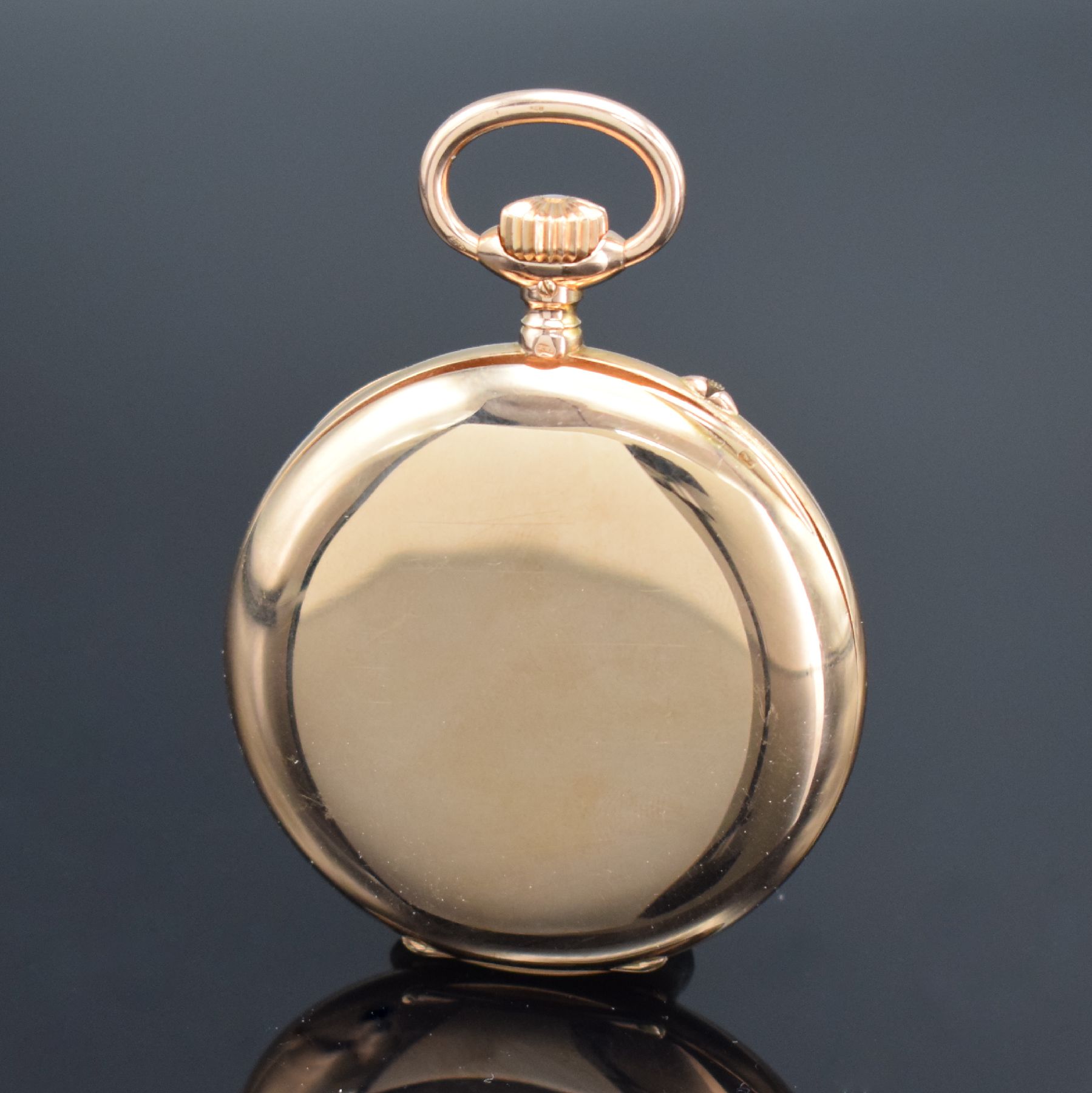 Detail a: DEUTSCHE UHRENFABRIKATION GLASHÜTTE A. Lange & Söhne offene Herrentaschenuhr in RoseG 585/000, Deutschland um 1917, Werk- & Gehäusenr. 75042, ...