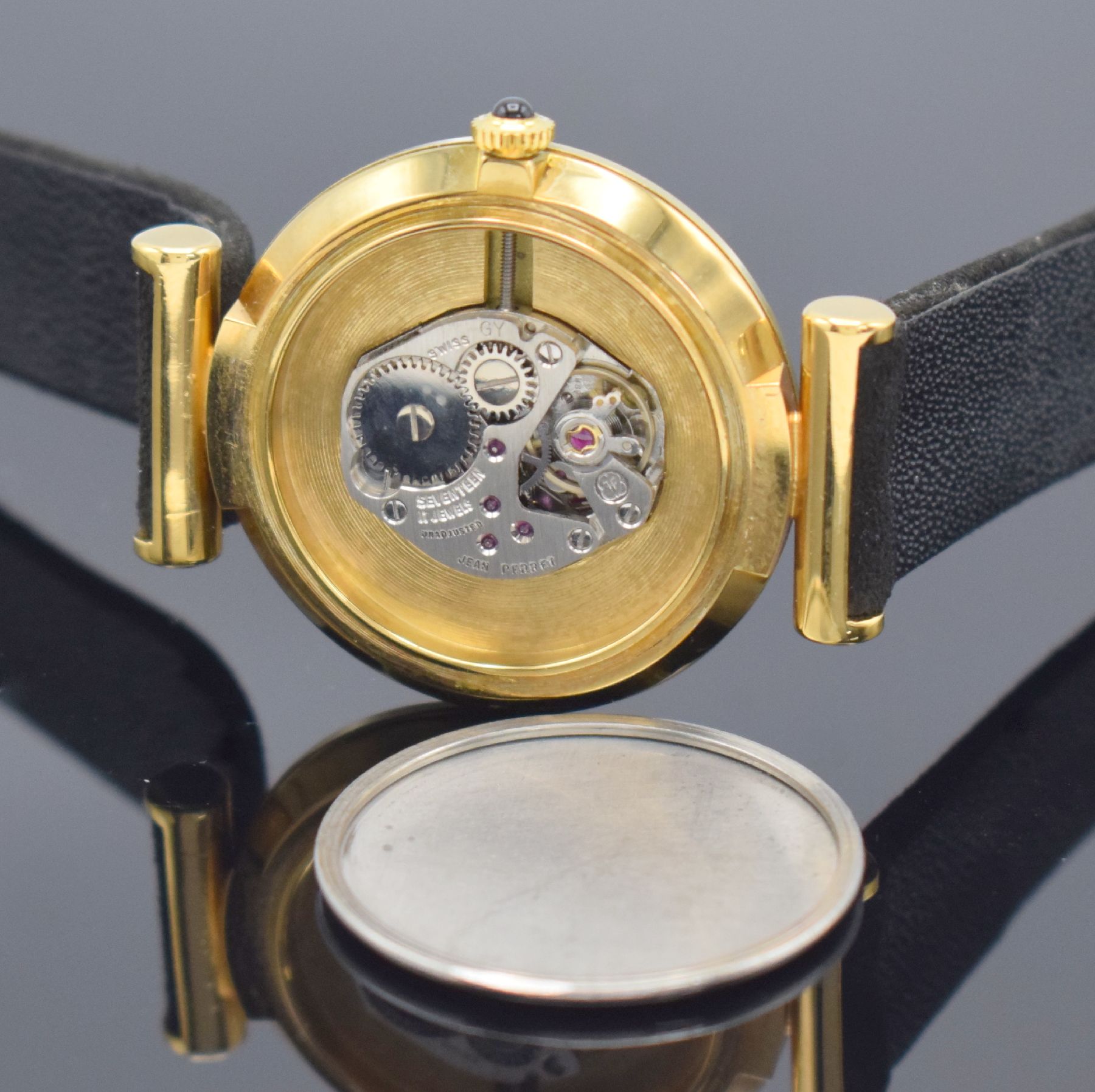 Detail f: TIAN HARLAN / CHROMACHRON seltene Armbanduhr mit ausgefallener Anzeige, Schweiz um 1978, Handaufzug, verg. Geh., Stahlboden gedr., Schmuckkrone, ...