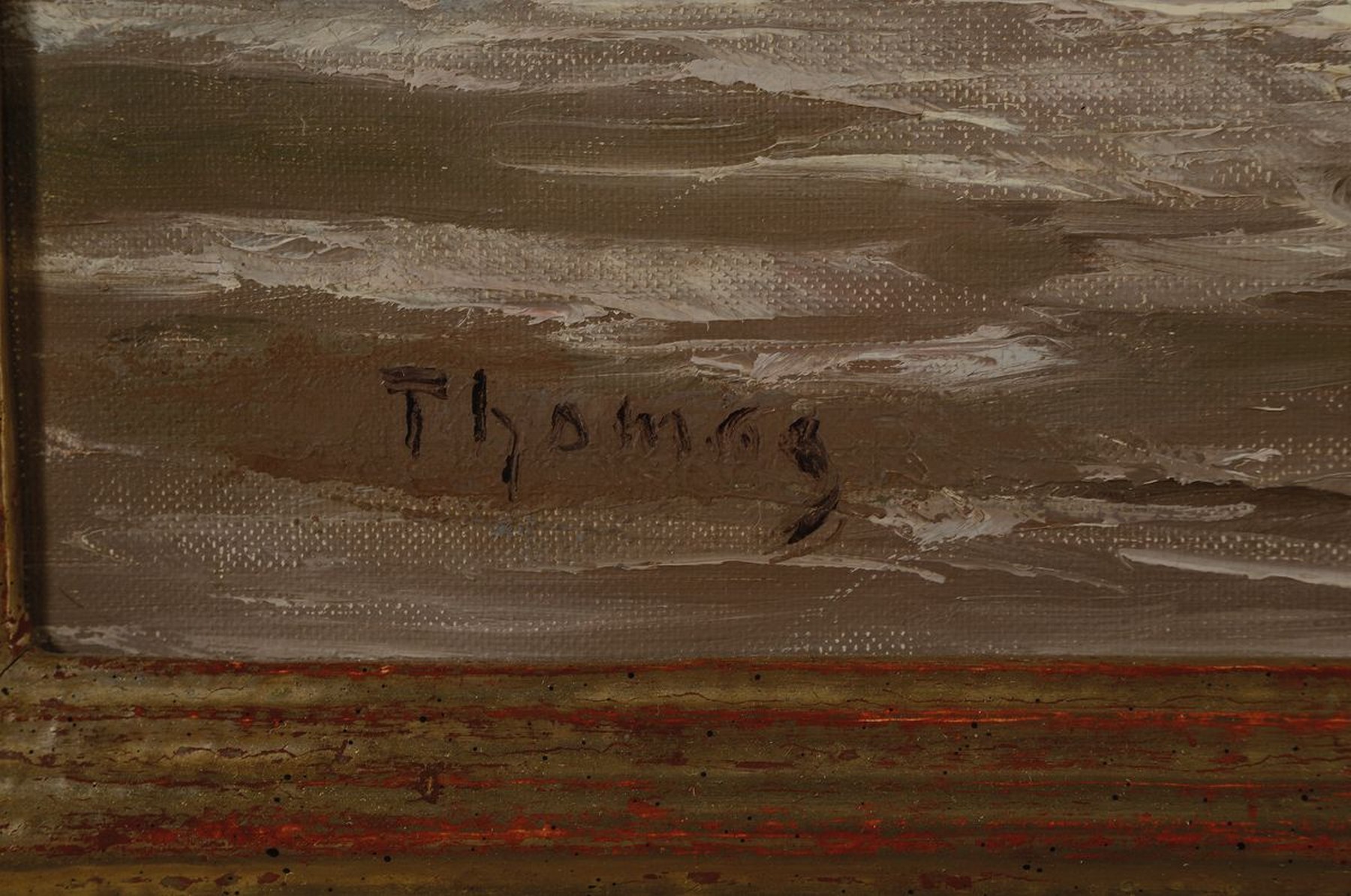 Detail a: Thomas, Künstler Mitte 20. Jh., Idealisierte Ansicht von Heidelberg, Öl/Lwd, signiert, ca.60 x 80 cm, Rahmen