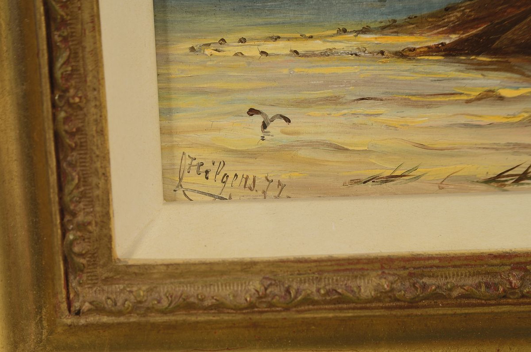 Detail a: Carl Hilgers, 1818-1890 Düsseldorf, Studium an der Akademie Düsseldorf, bevorzugte niederländische und niederrheinische Motive, hier: Entladen des ...