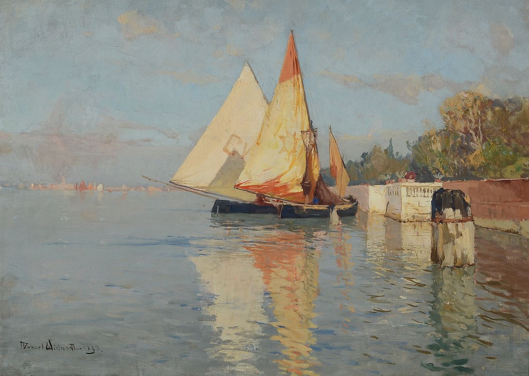 Manuel Wielandt, 1863 Löwenstein-1922 München , Studium an den Akademien Stuttgart und Karlsruhe, Mitglied der Wanderer München und der Münchener ...