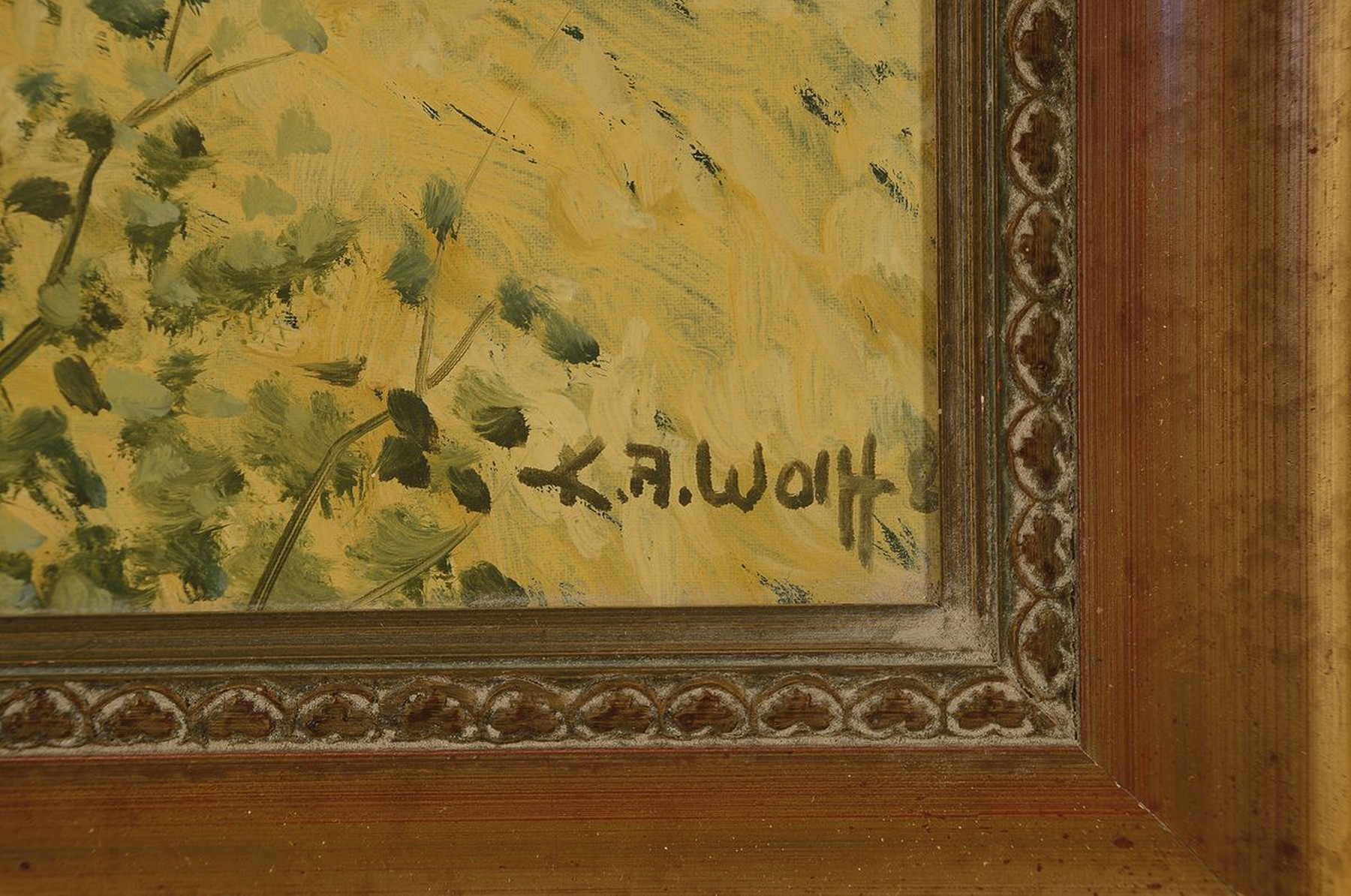 Detail a: Karl August Wolff, geb. 1938 Ludwigshafen am Rhein, Bei Neuleiningen, Öl/Lwd, signiert, ca. 30x40cm, R. ca. 42x52cm