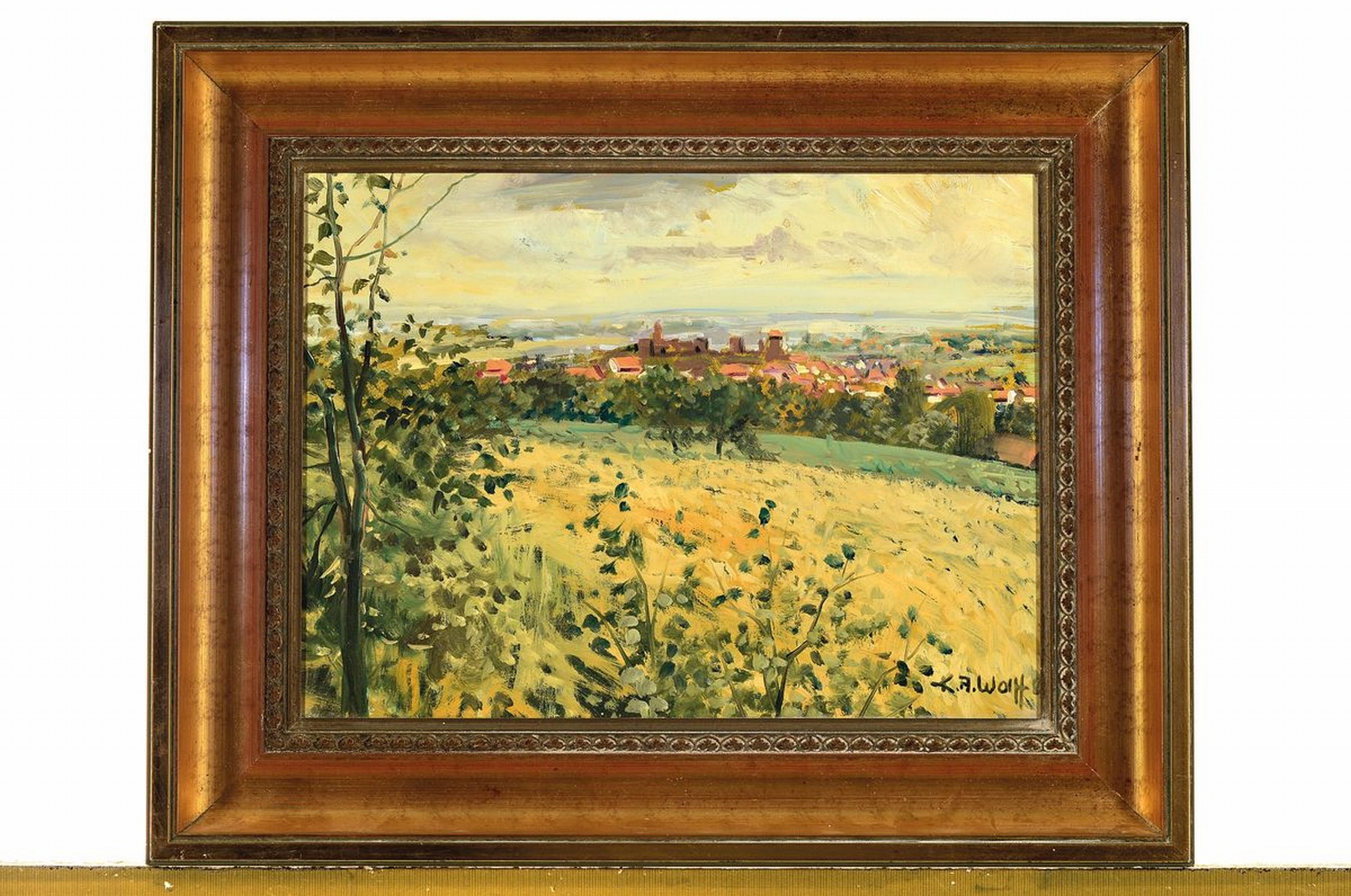 Detail k: Karl August Wolff, geb. 1938 Ludwigshafen am Rhein, Bei Neuleiningen, Öl/Lwd, signiert, ca. 30x40cm, R. ca. 42x52cm