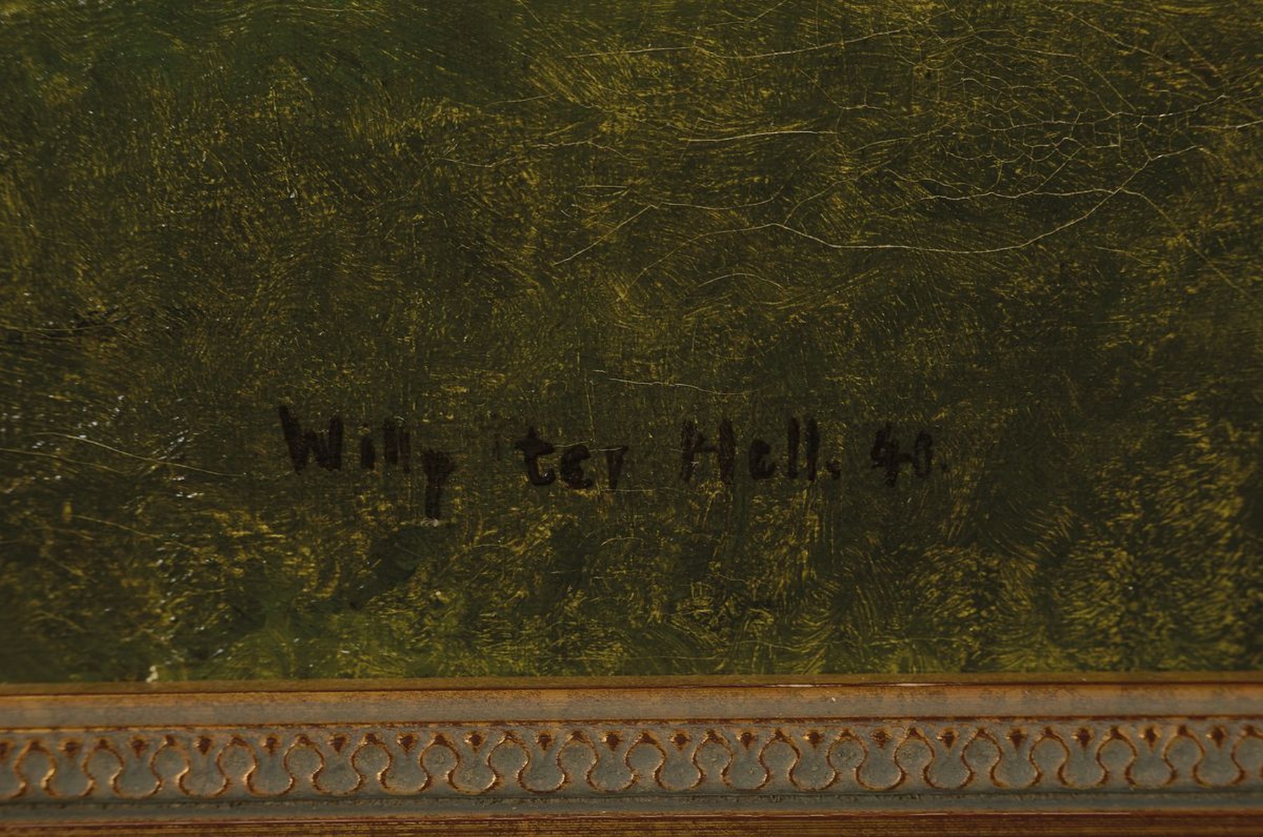 Detail a: Willy ter Hell, 1883 Norden - 1947 Hofgeismar , Vetter des Marinemaler Poppe Folkerts, Lehre als Theatermaler, Studium an der Akademie Berlin, ...