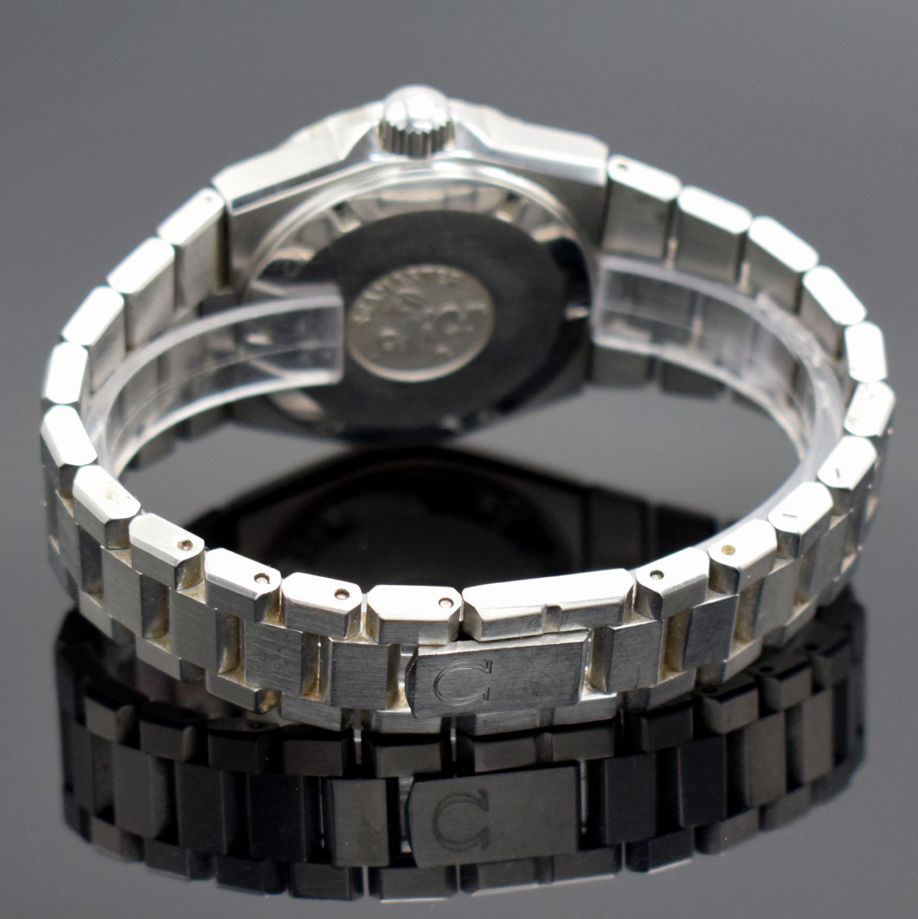 Detail d: OMEGA Seamaster sehr seltene sogenannte Baby Ploprof Herrenarmbanduhr mit silbernem Zifferblatt Referenz 166.0251 / 366.0858, Schweiz um 1979, ...