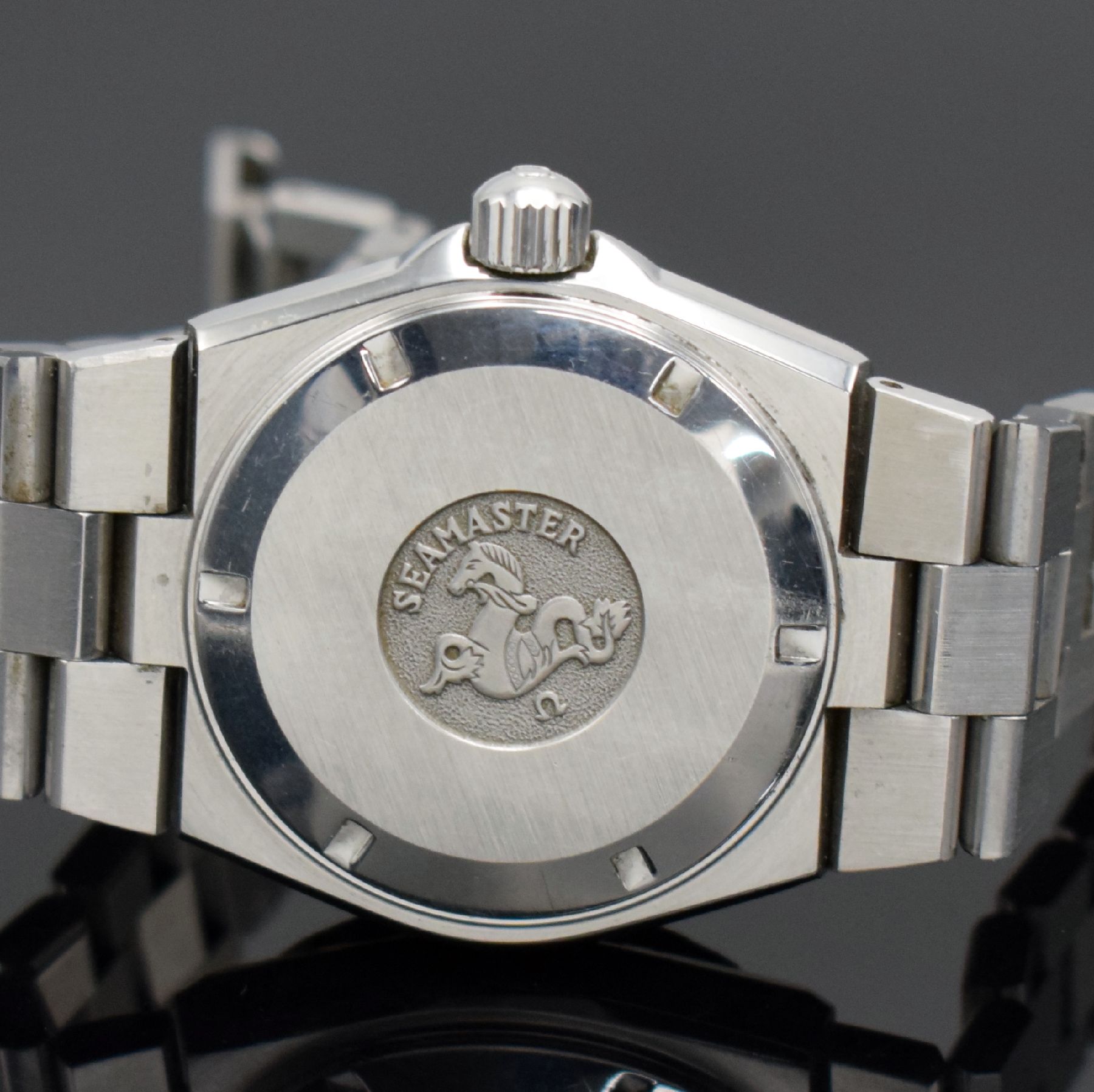 Detail g: OMEGA Seamaster sehr seltene sogenannte Baby Ploprof Herrenarmbanduhr mit silbernem Zifferblatt Referenz 166.0251 / 366.0858, Schweiz um 1979, ...