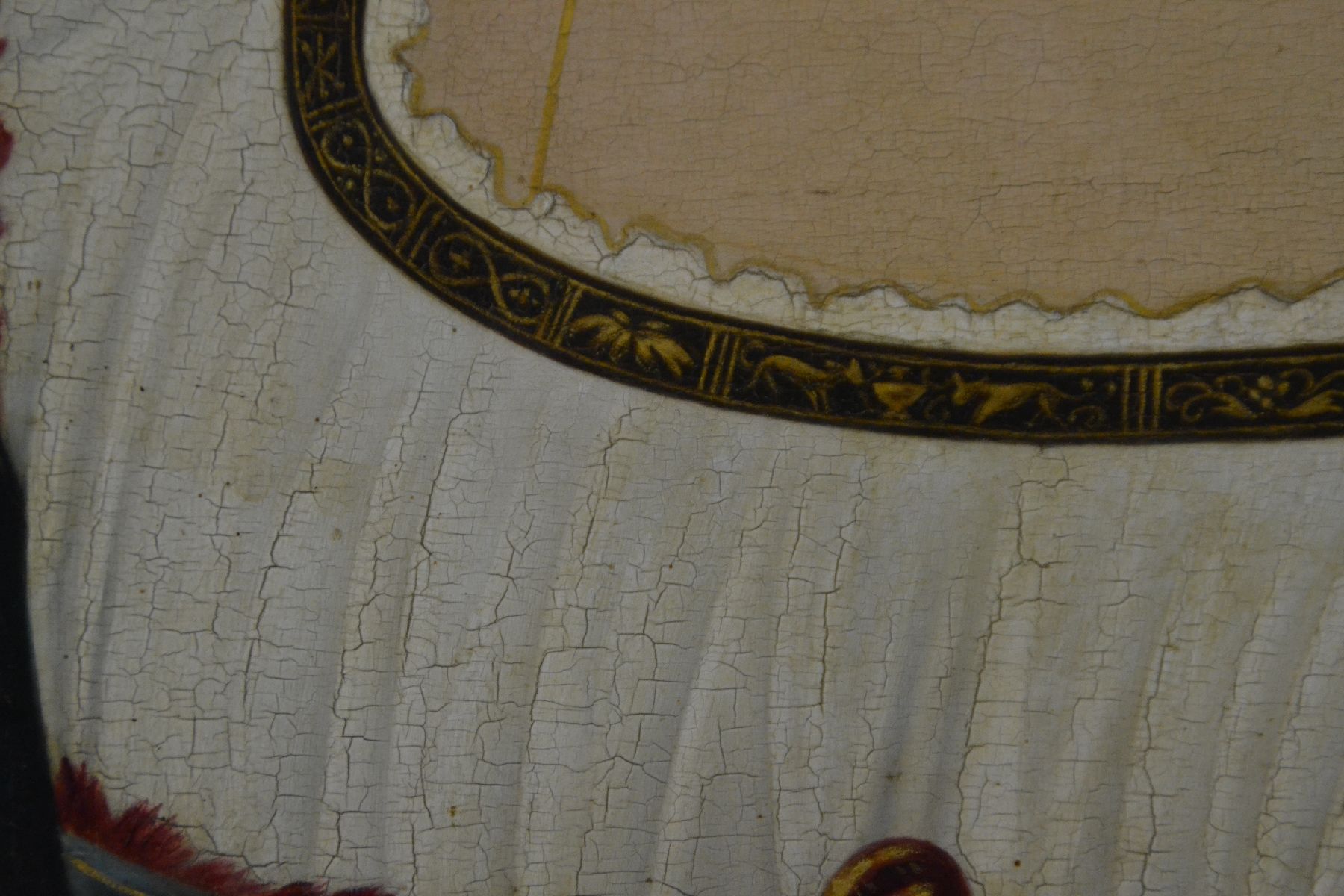 Detail e: Unbekannter Kopist des fortgeschrittenen, 19.Jh.: "La Fornarina" des Sebastiano del Piombo (um 1485-1547), nach dem Original des ...