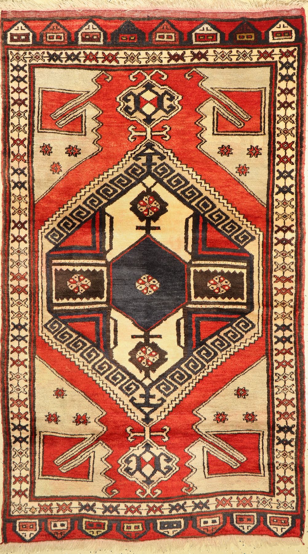 Karapinar alt, Türkei, um 1950, Wolle auf Wolle, ca. 212 x 214 cm, EHZ: 2