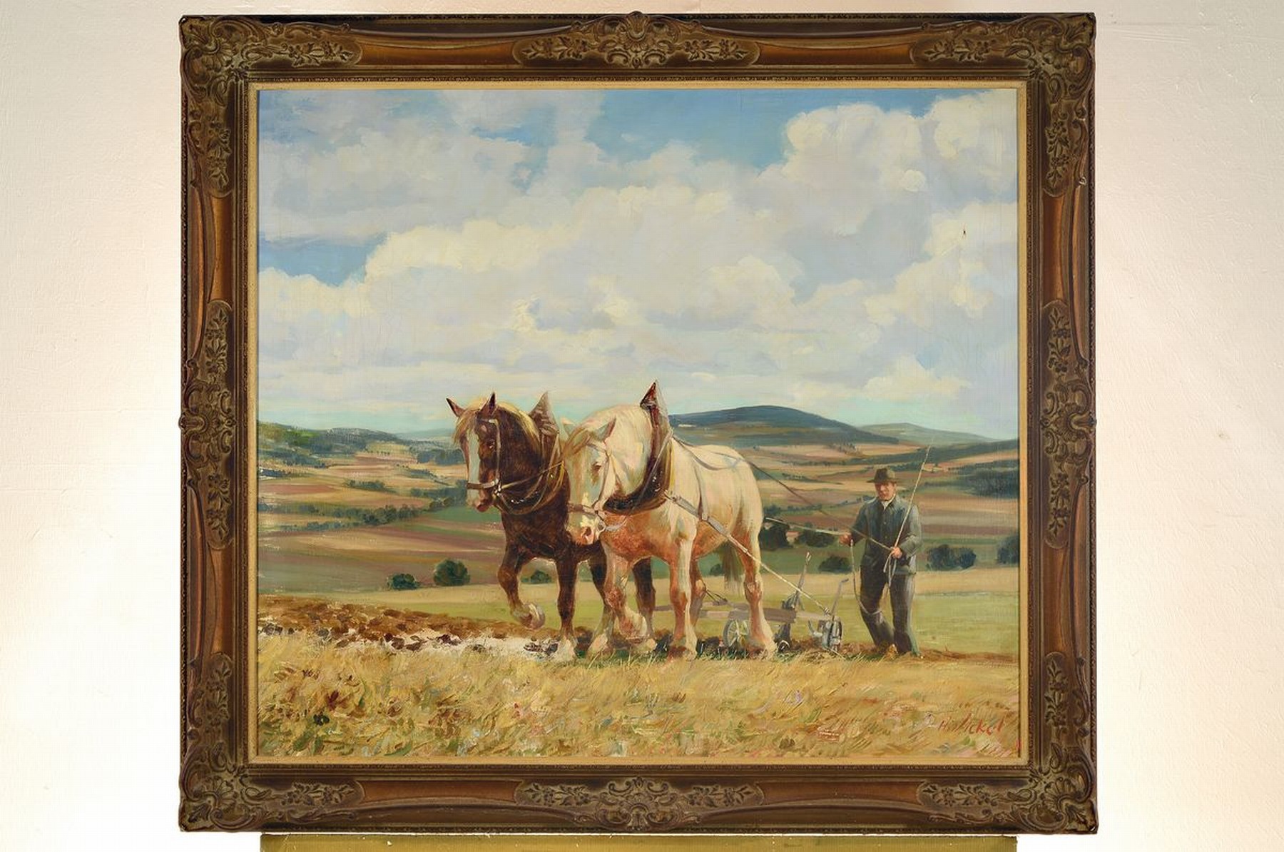 Detail k: Hans Nickel, 1916 Mährisch Lotschnau - 1986 Altdorf, Ausbildung an der Kunstschule Brünn Studium der Kirchenmalerei, hier: "Pflüger in der ...