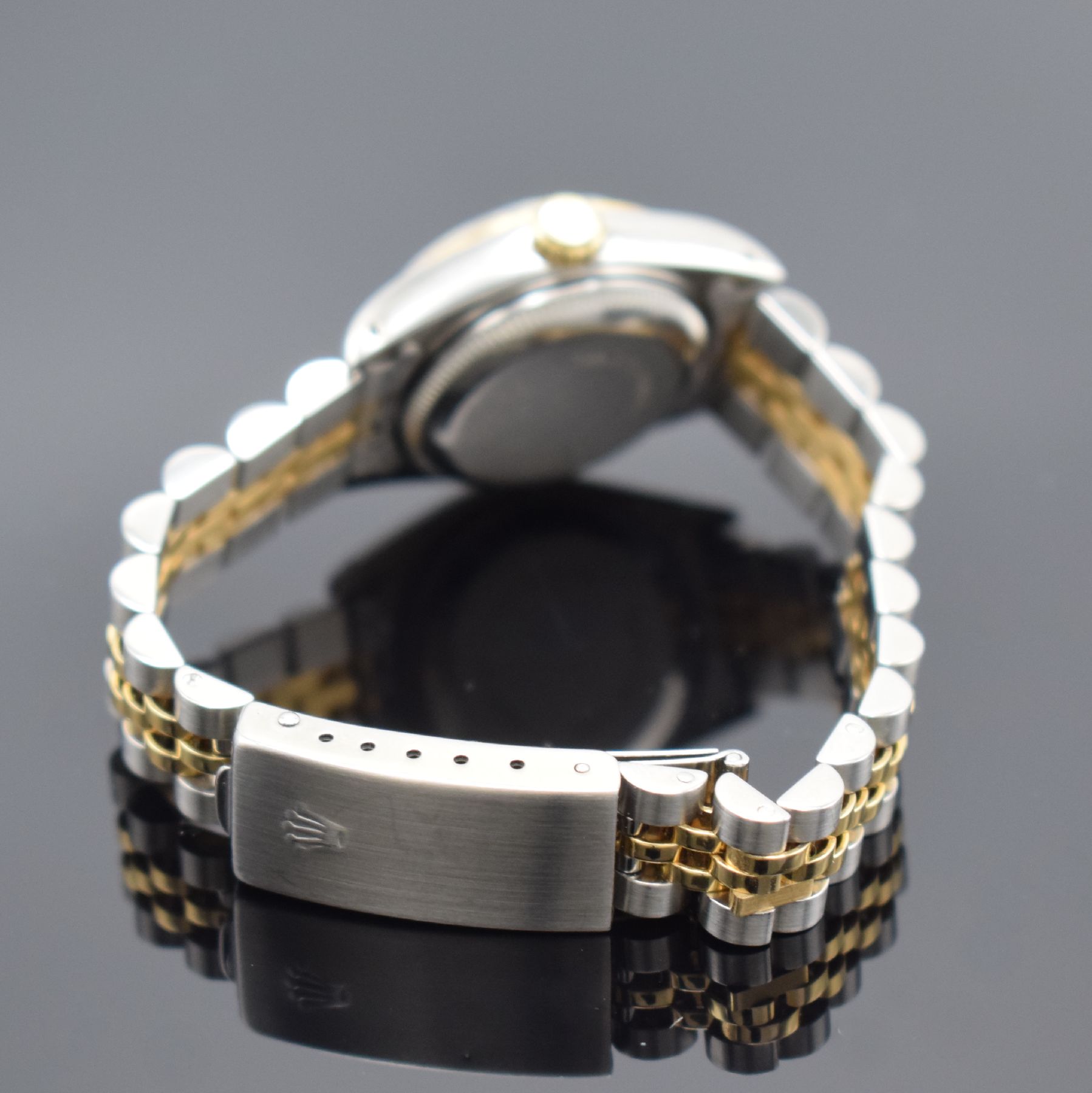 Detail c: ROLEX Oyster Perpetual Datejust Damenarmbanduhr Referenz 69173 in Stahl/Gold, Schweiz verk. lt. beil. Pap. 07/1985, Automatik, Chronometer der ...