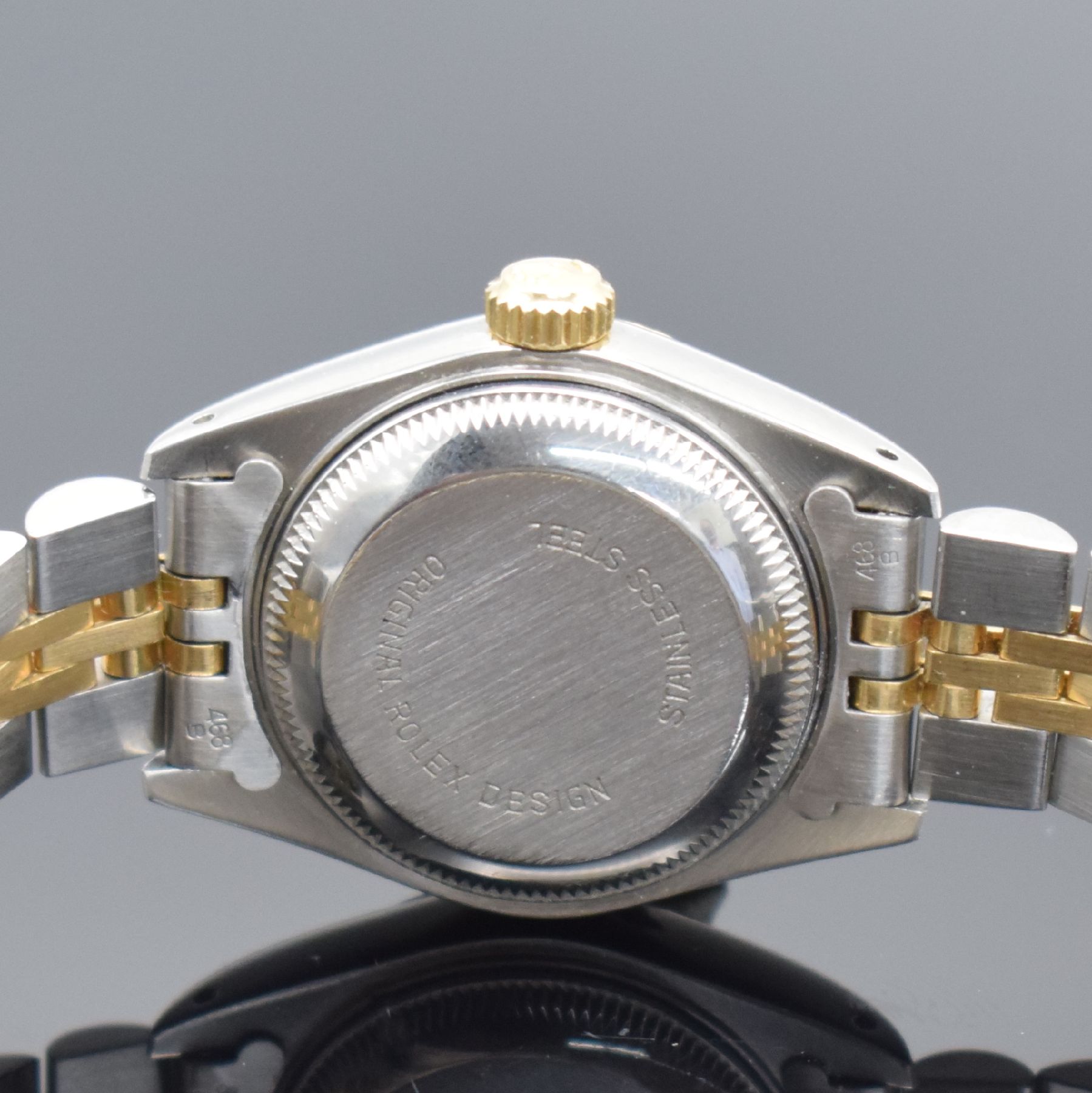 Detail f: ROLEX Oyster Perpetual Datejust Damenarmbanduhr Referenz 69173 in Stahl/Gold, Schweiz verk. lt. beil. Pap. 07/1985, Automatik, Chronometer der ...