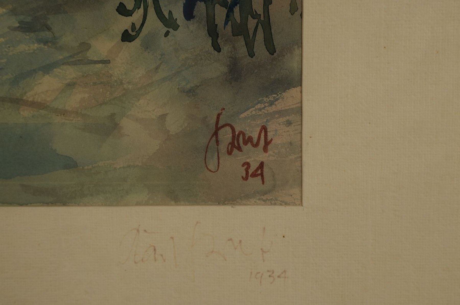 Detail a: Karl Graf, 1902-1986 Speyer, Volksfest in den Abruzzen, Aquarell und Gouache, rechts unten signiert und dat. 34, ca. 47x36cm, PP, u.Gl., R. ca. ...