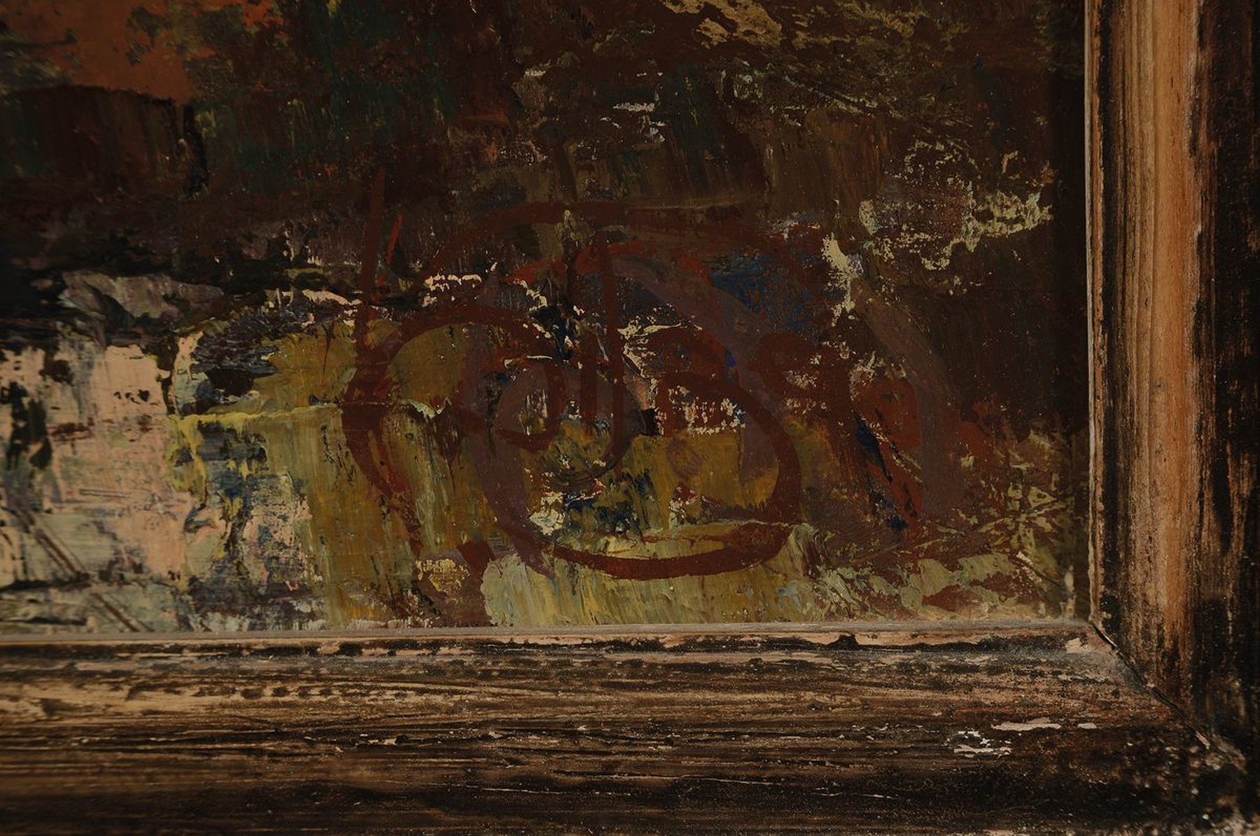 Detail a: Karl Philipp Spitzer, 1887-1954 Speyer, knorriger Baum, Öl/Malkarton, rechts unten signiert, ca. 59x48cm, R. ca. 75x63cm
