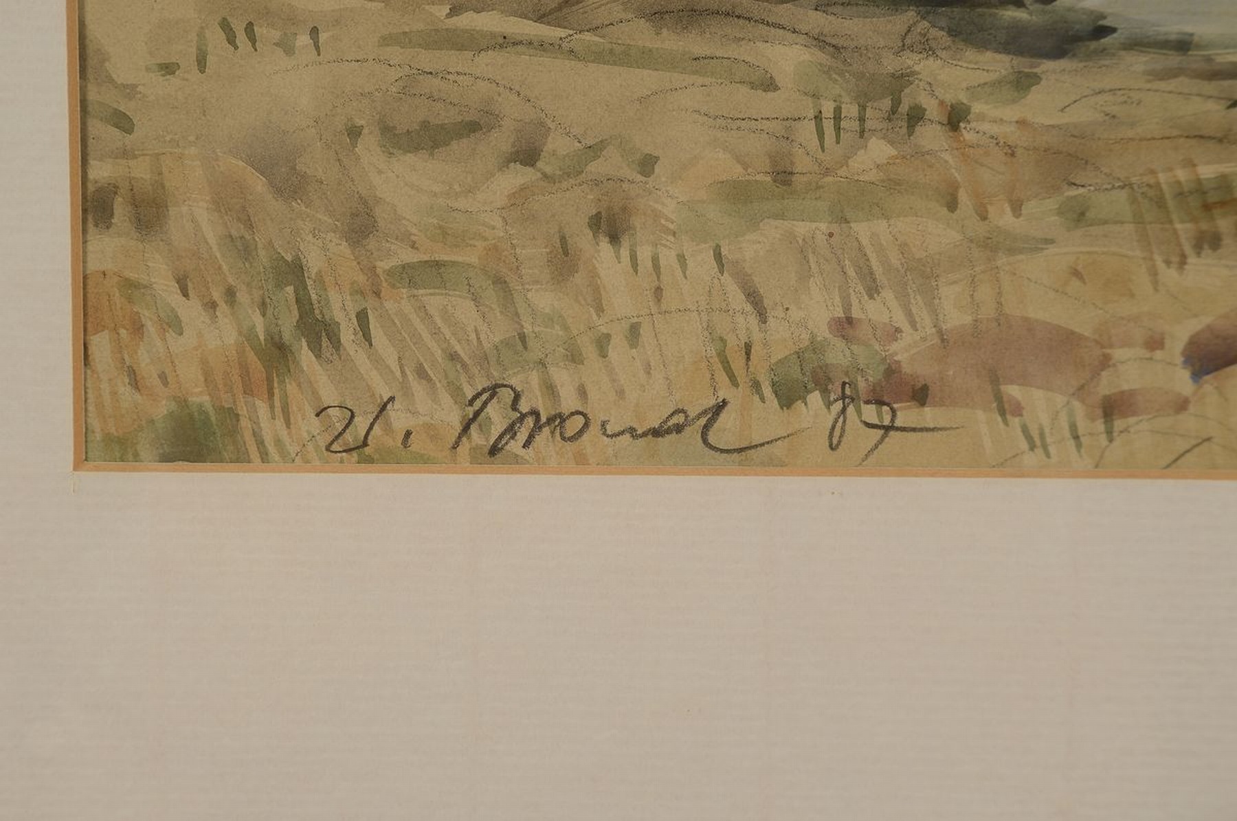 Detail a: Werner Brand, 1933 Löbau-2021 Hochstadt, Altrheinlandschaft, Aquarell auf Papier, links unten signiert und dat. 89, ca. 31x43cm, PP, u.Gl., R. ca. ...