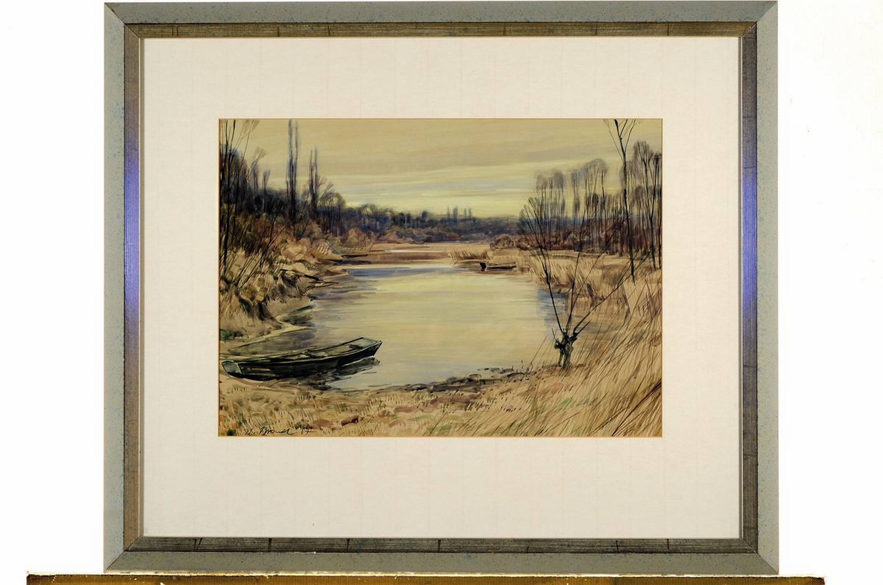 Detail k: Werner Brand, 1933 Löbau-2021 Hochstadt, Altrheinlandschaft, Aquarell auf Papier, links unten signiert und dat. 89, ca. 31x43cm, PP, u.Gl., R. ca. ...