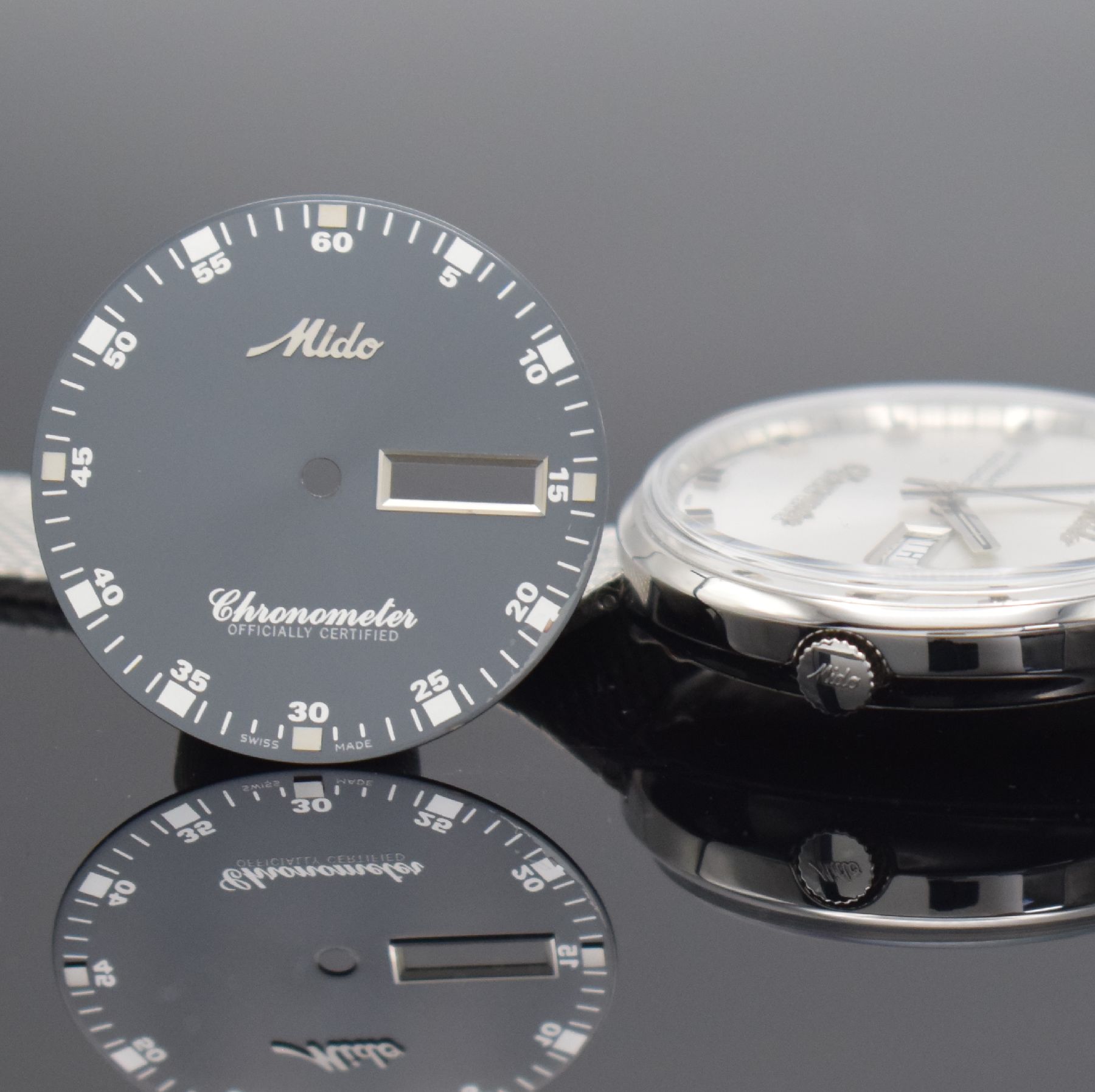 Detail e: MIDO Chronometer limitierte Herrenarmbanduhr in Stahl, Schweiz um 1999, Automatik, auf 150 Stück limitiertes Sondermodell, Monocoque-Geh., orig. ...