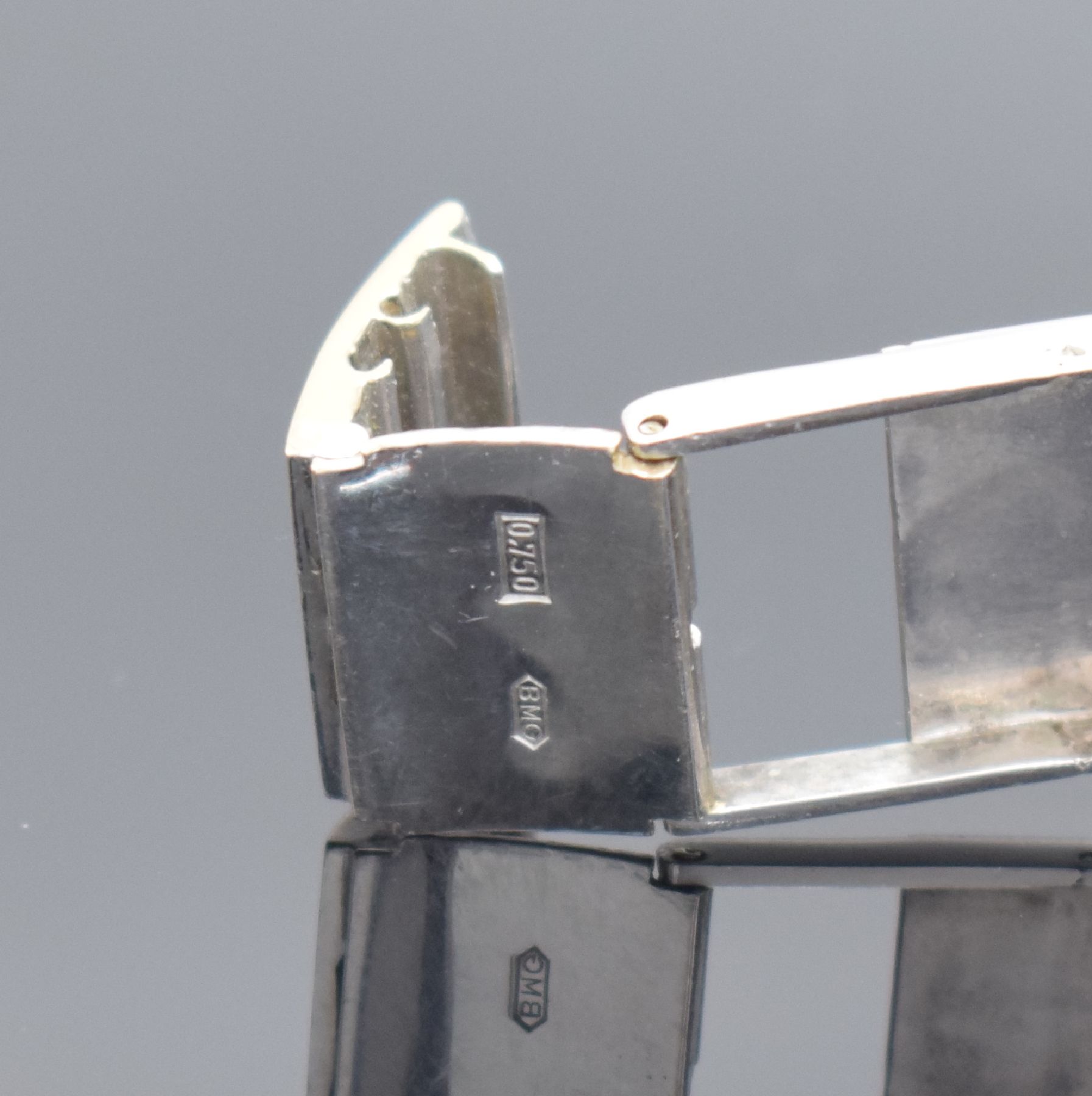Detail c: BAUME & MERCIER Baumatic Armbanduhr in WG 750/000, Schweiz um 1980, Automatik, Geh. an Goldband in WG 750/000, Boden 4-fach verschr., Schmuckkrone, ...