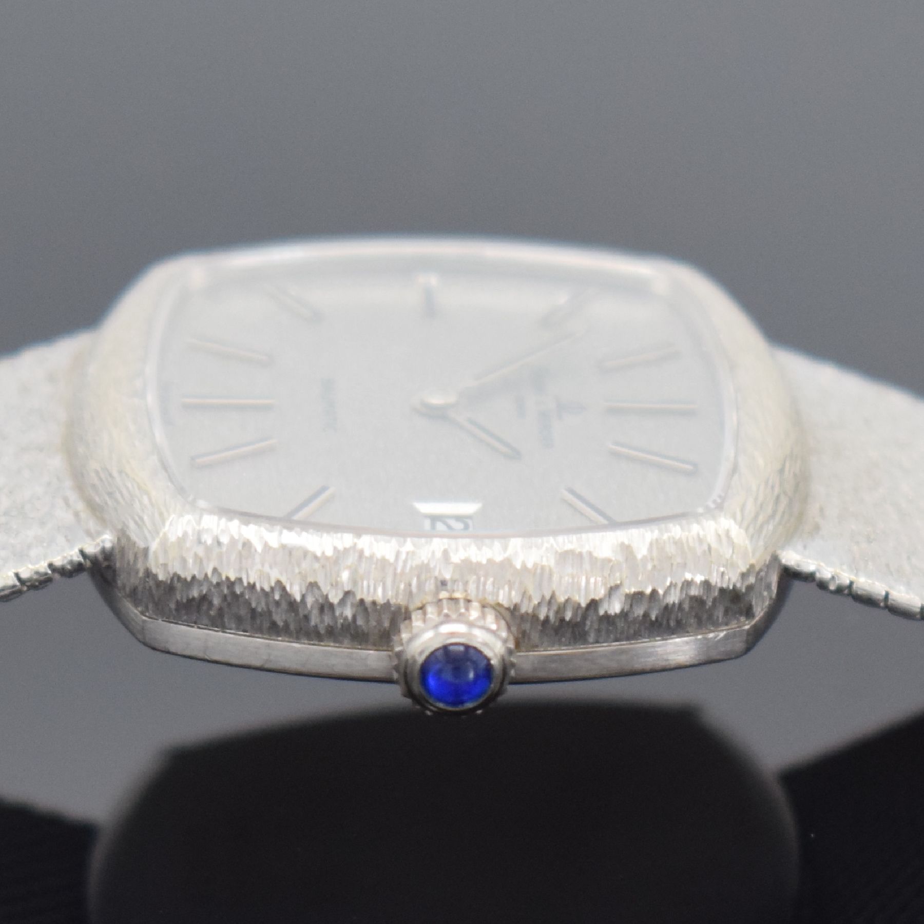 Detail d: BAUME & MERCIER Baumatic Armbanduhr in WG 750/000, Schweiz um 1980, Automatik, Geh. an Goldband in WG 750/000, Boden 4-fach verschr., Schmuckkrone, ...