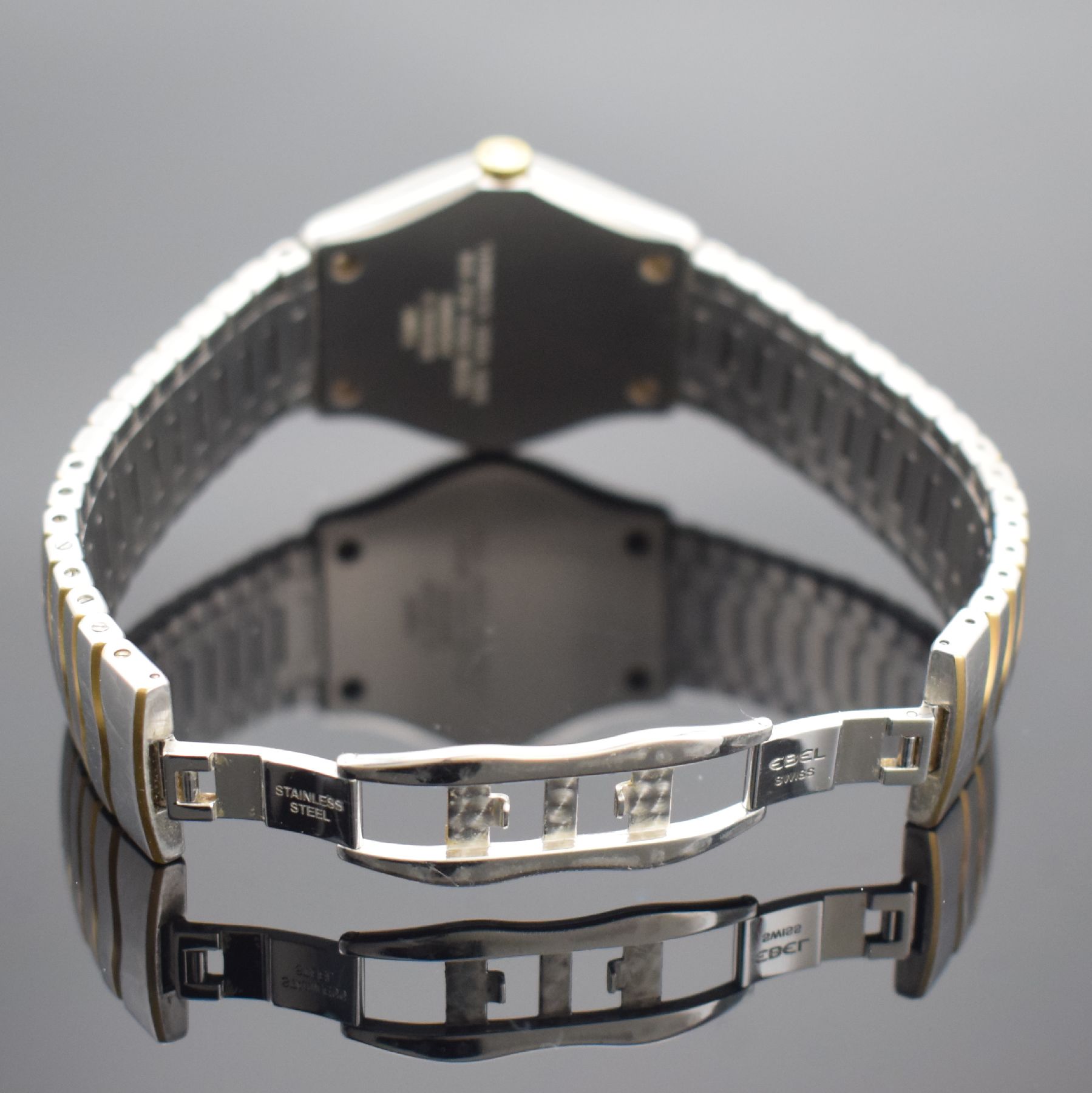 Detail b: EBEL Classic Wave Herrenarmbanduhr, Schweiz um 2000, Ref. 118F41, quarz, Edelstahl/Gold komb. inkl. orig. Gliederband m. dopp. Faltschl., Lünette ...
