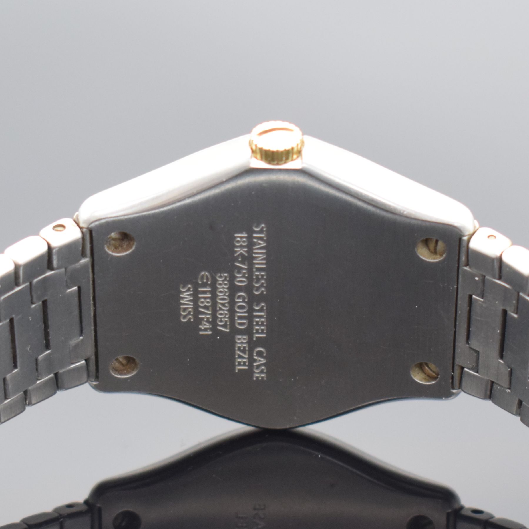 Detail c: EBEL Classic Wave Herrenarmbanduhr, Schweiz um 2000, Ref. 118F41, quarz, Edelstahl/Gold komb. inkl. orig. Gliederband m. dopp. Faltschl., Lünette ...