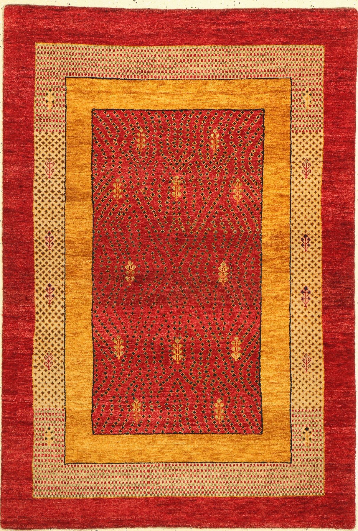 Gabbeh fein Loribaft, Indien, ca. 30 Jahre,Wolle auf Wolle, ca. 148 x 100 cm, EHZ: 2