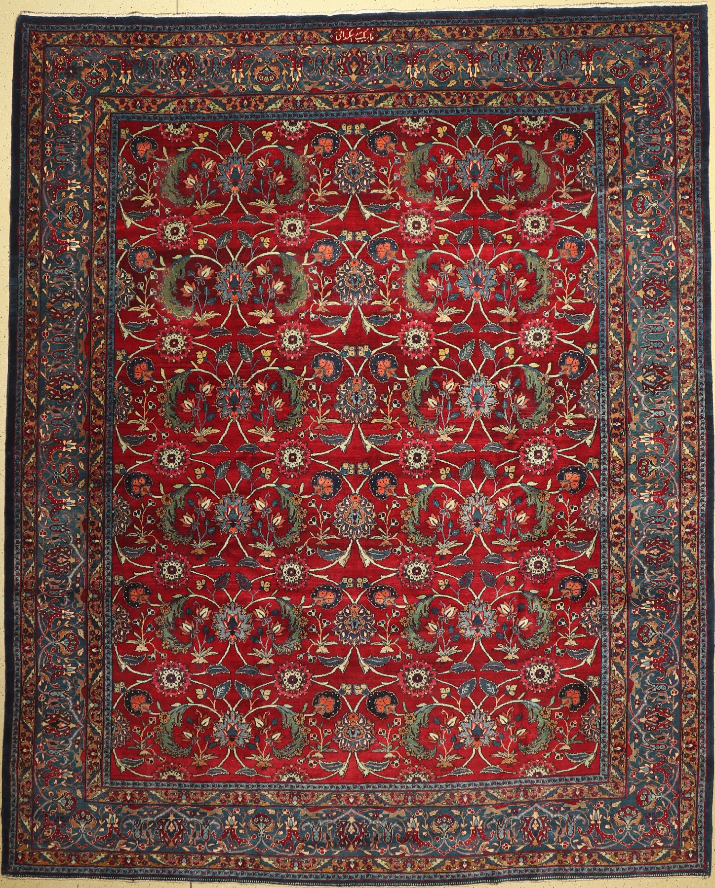Täbriz fein(Signiert), Persien, um 1930, Korkwolle, ca. 358 x 290 cm, EHZ: 3