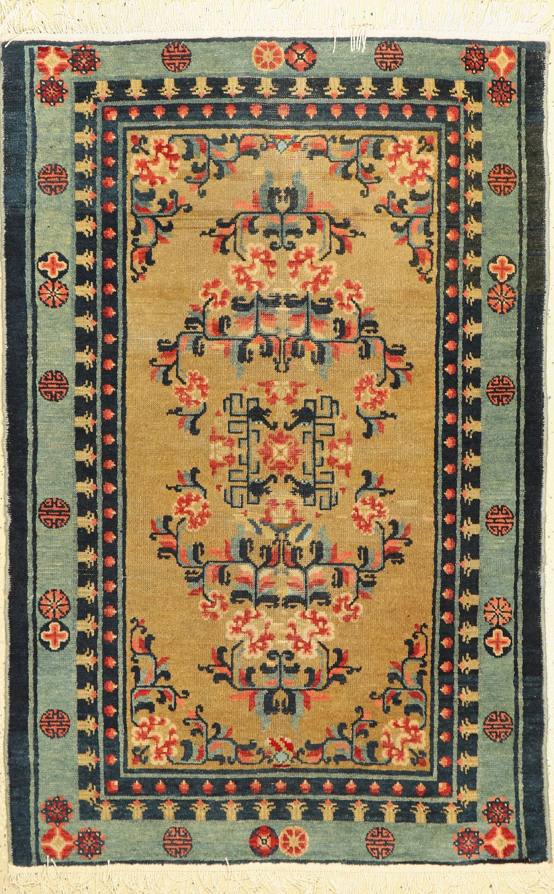 Ning Hsia antik, China, um 1910, Wolle auf Baumwolle, ca. 150 x 100 cm, EHZ: 4(Fransen erneuert)