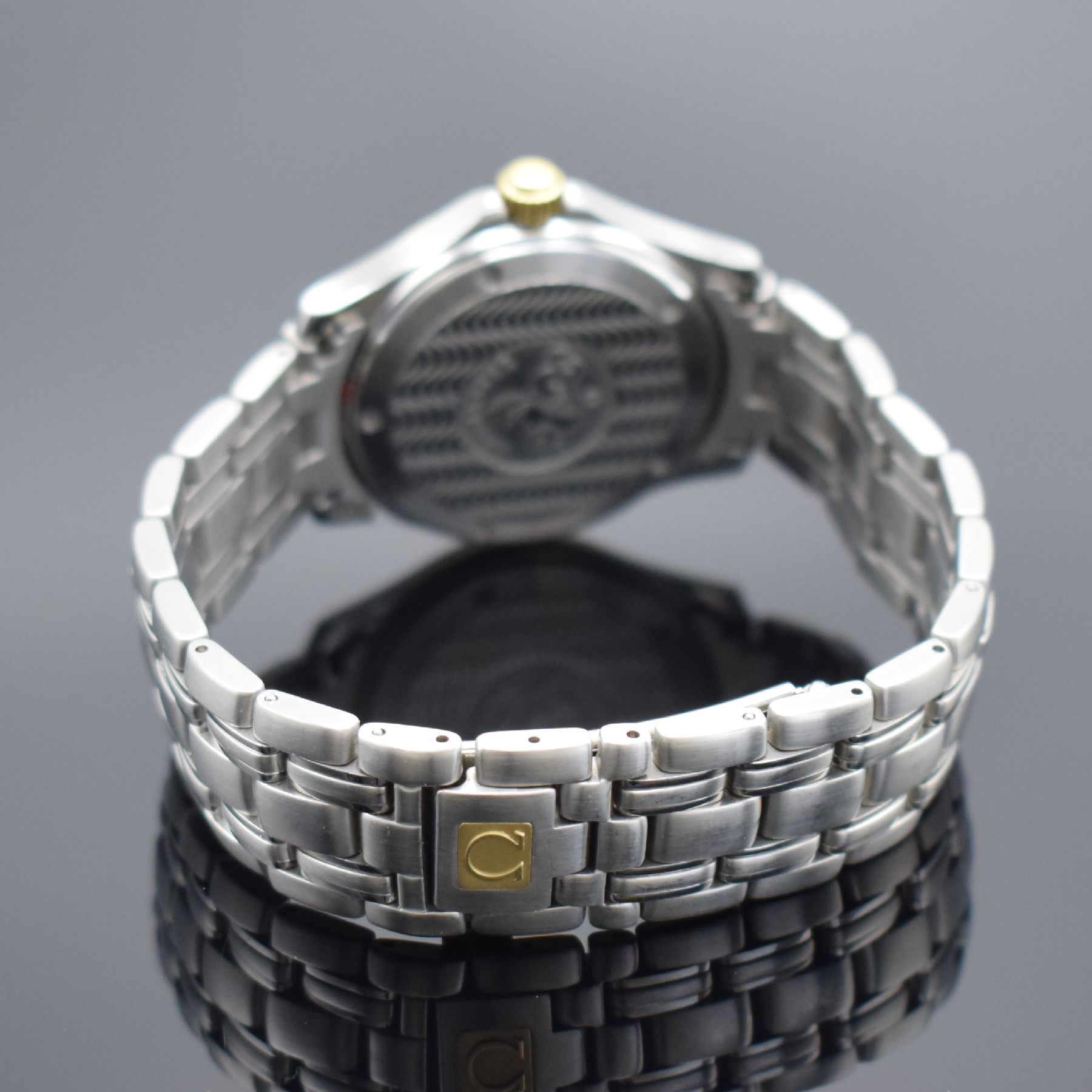 Detail c: OMEGA Seamaster Chronometer Herrenarmbanduhr in Stahl/Gold Referenz 196.1501, Schweiz um 1995, verkauft lt. beiliegender Garantiekarte am 7.12.2017, ...