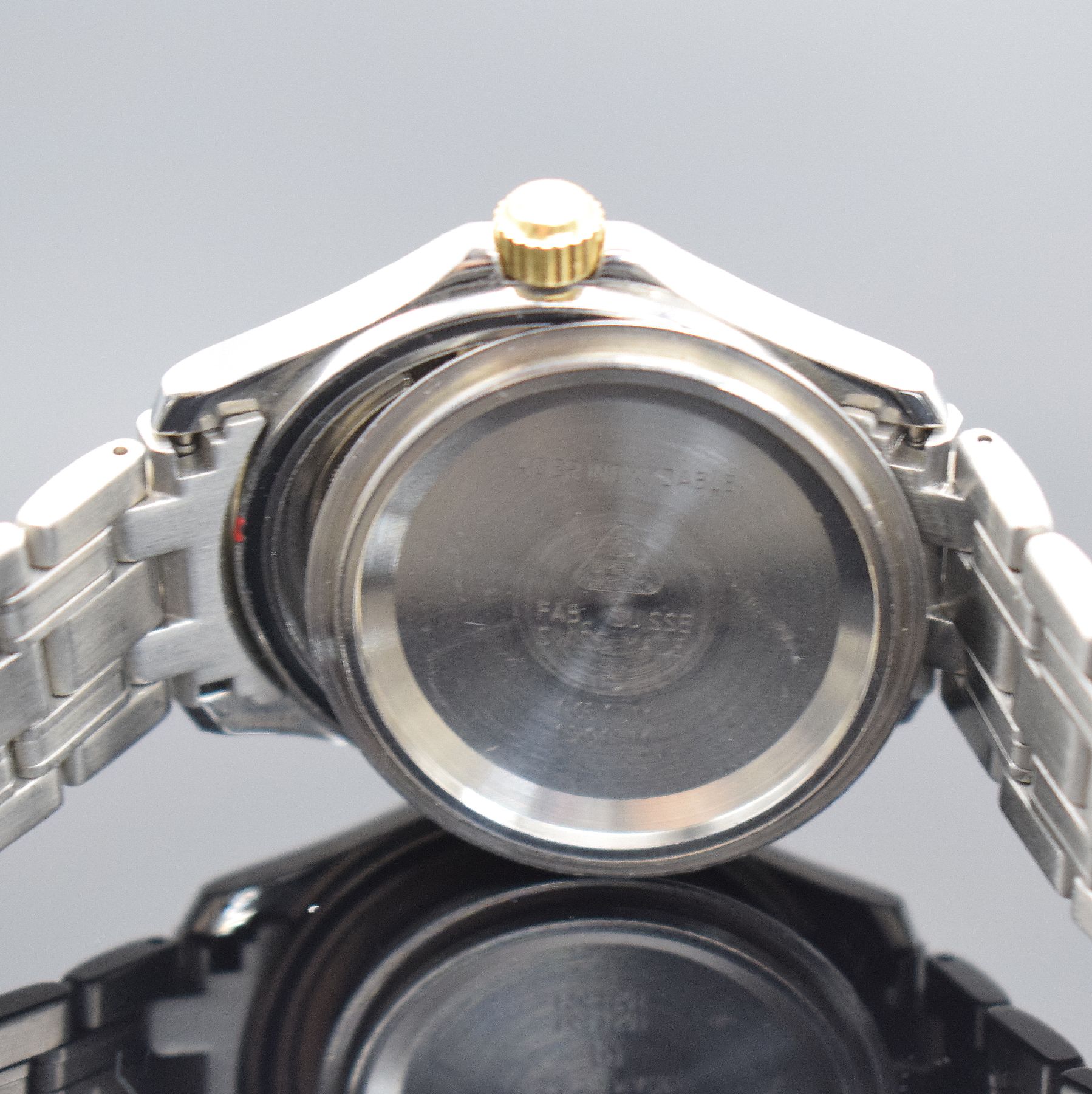 Detail h: OMEGA Seamaster Chronometer Herrenarmbanduhr in Stahl/Gold Referenz 196.1501, Schweiz um 1995, verkauft lt. beiliegender Garantiekarte am 7.12.2017, ...