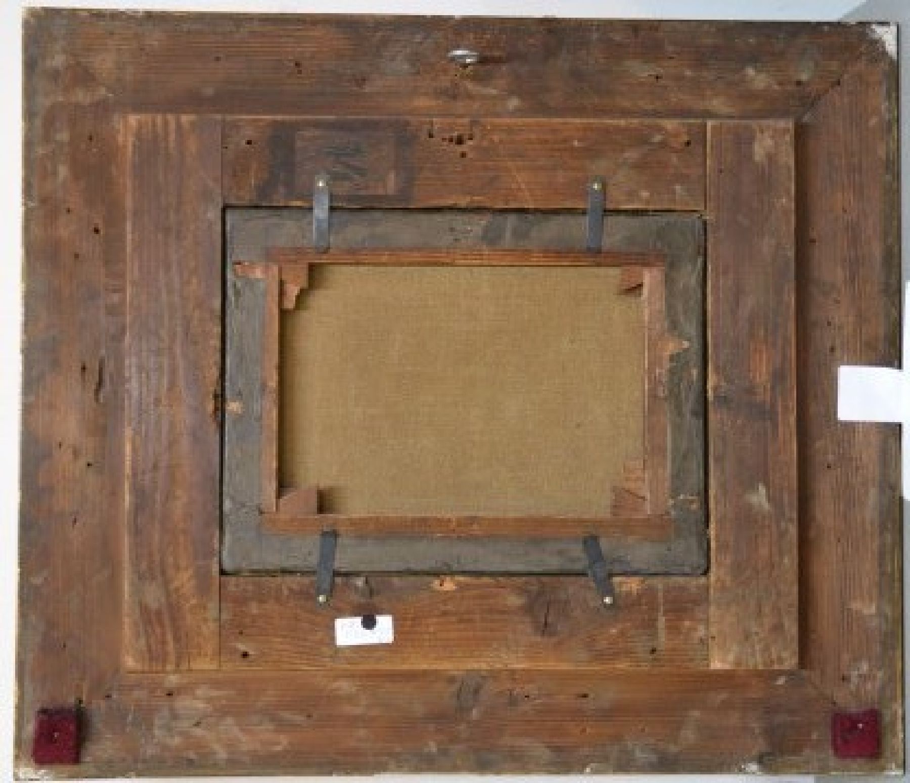 Detail c: Unleserlich signiert, Niederlande, Mitte 19. Jh., Bauernfamilie am Esstisch versammelt, am Boden zwei spielende Katzen, Öl/Lwd, links unten ...