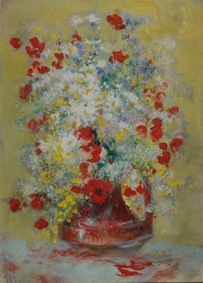 Image Carolus Vocke, 1899 Heilbronn-1979 Mannheim, large still life with flowers, gouache on ...