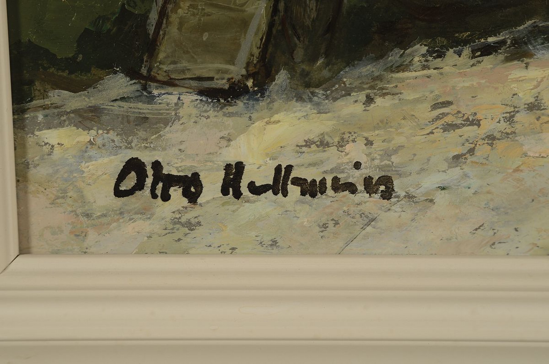 Detail a: Otto Hellmeier, 1908-1996 Weilheim, Dorfstraße Raisting-Sölb, rückseitig so betitelt, Öl/Hartfaser , links unten signiert, ca. 40x50cm, R. ca. ...