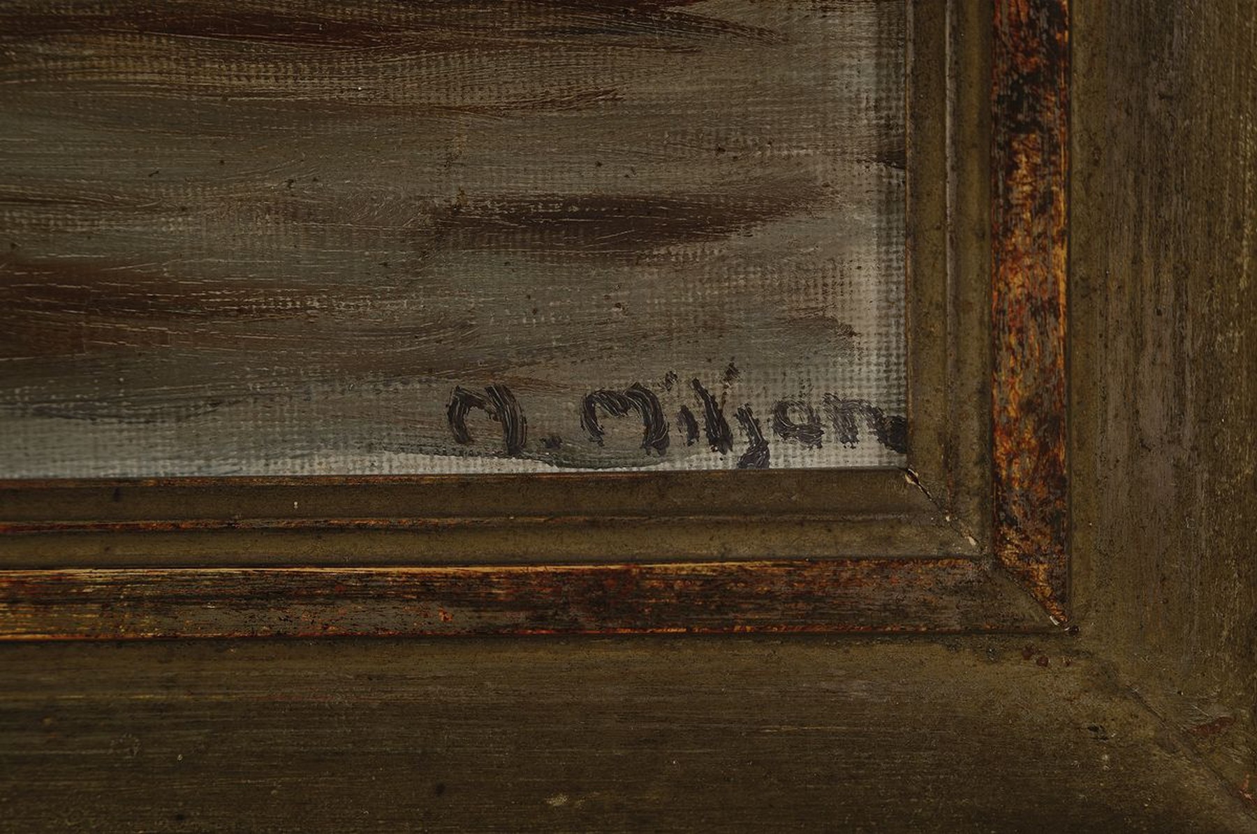 Detail a: Norbert Miljan, geb. 1944, akademisch ausgebildeter Maler aus Tschechien, Blick auf die Karlsbrücke in Prag, Öl/Lwd, rechts unten signiert, ca. ...