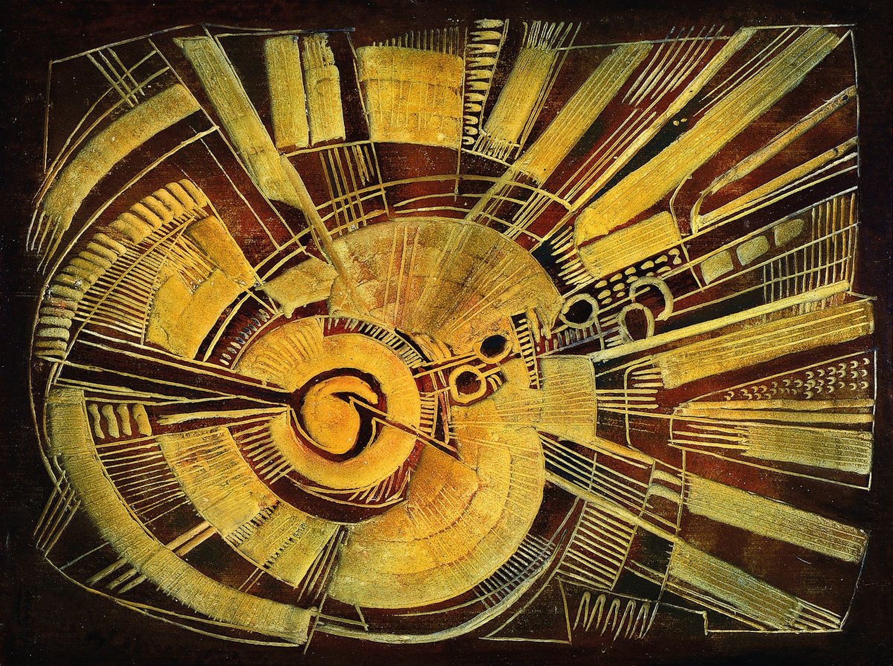 Erich Schug, 1906 Ludwigshafen-1982 Bad Dürkheim, Strahlung, Acryl auf Styropor, rückseitig signiert, betitelt und dat. 1972, ca. 92x67cm, R. ca. ...